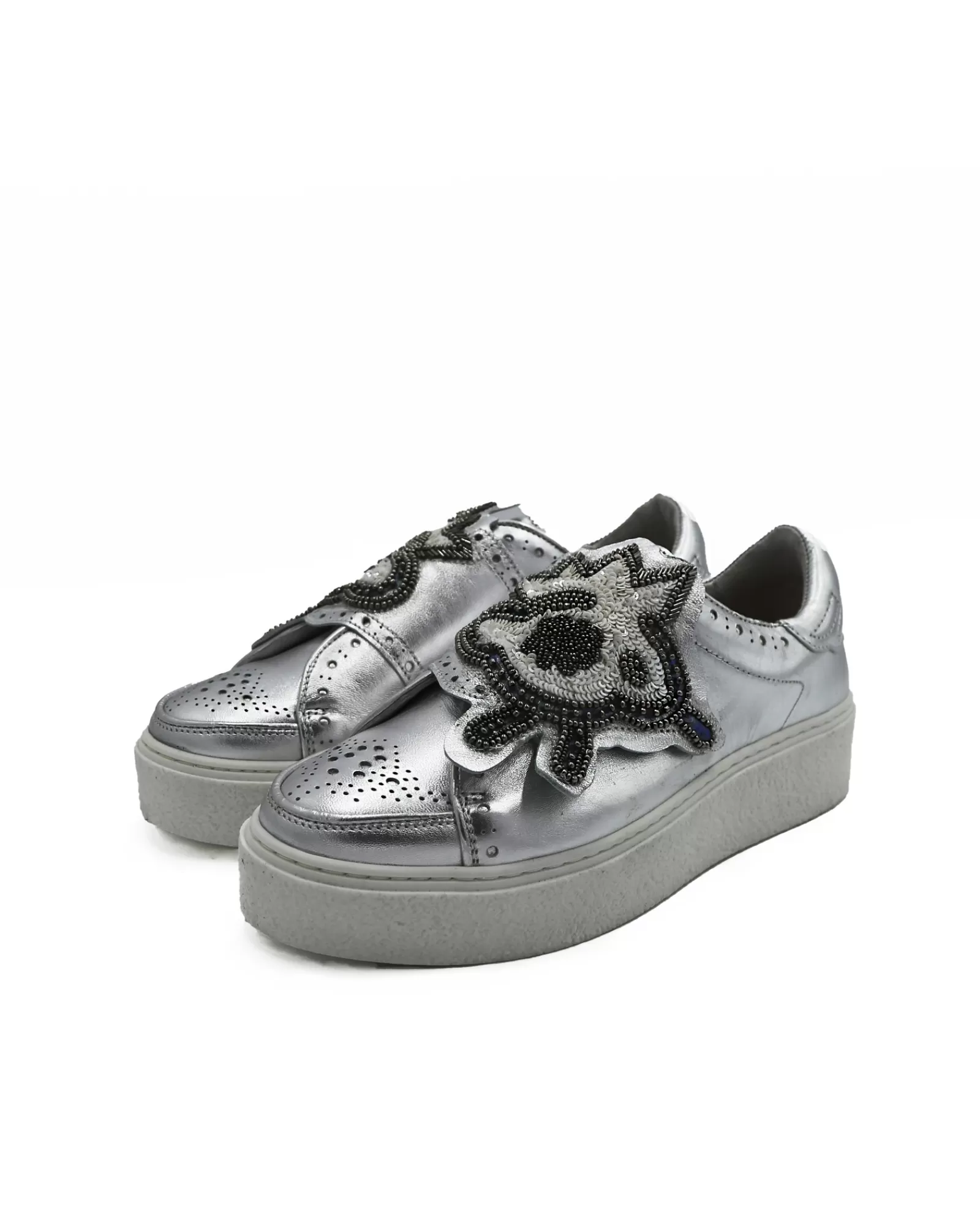 La Piscine Paris Basket e confort argent à broderie SVNTY Gris Best Sale