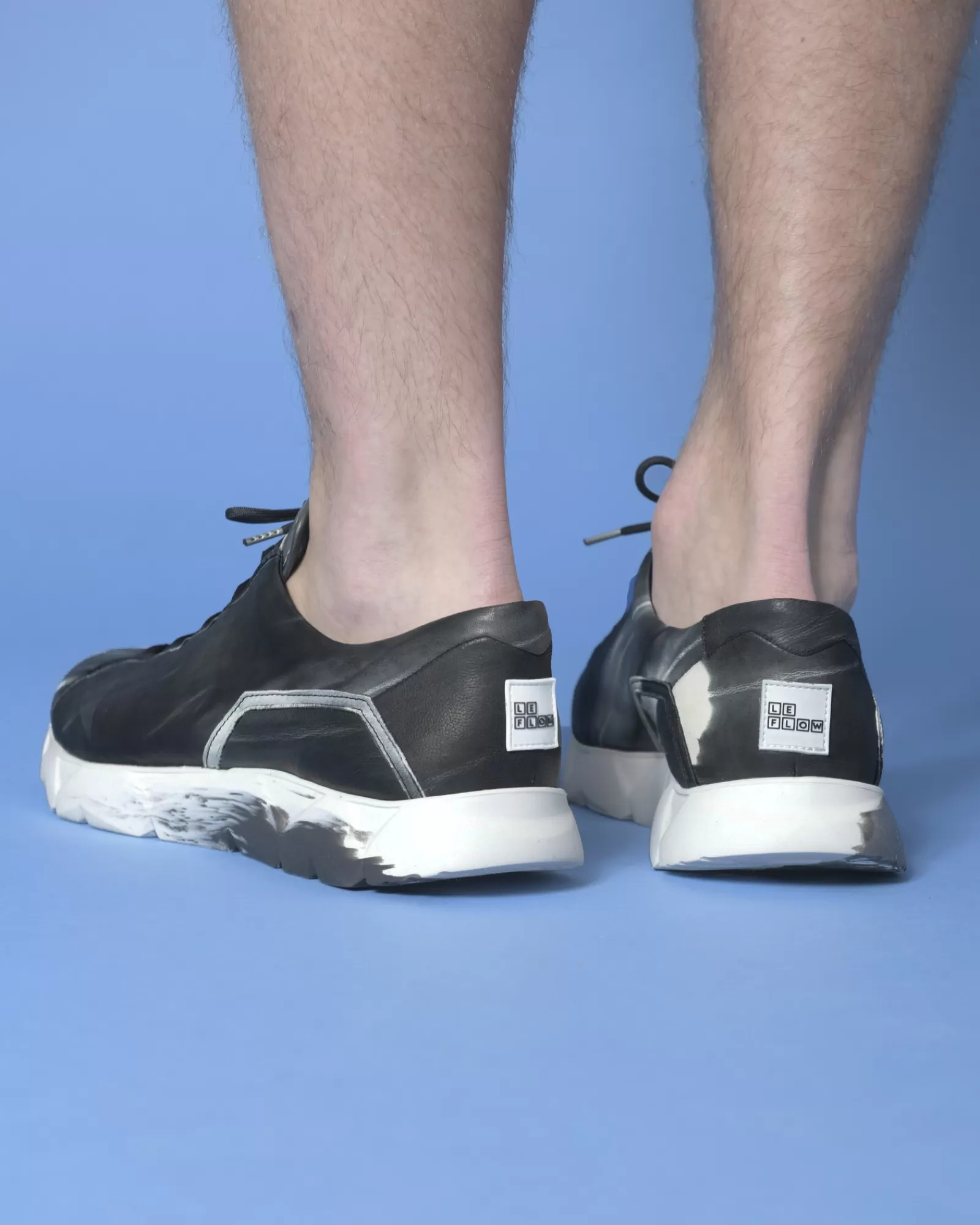La Piscine Paris Baskets en cuir Le Flow Noir Shop