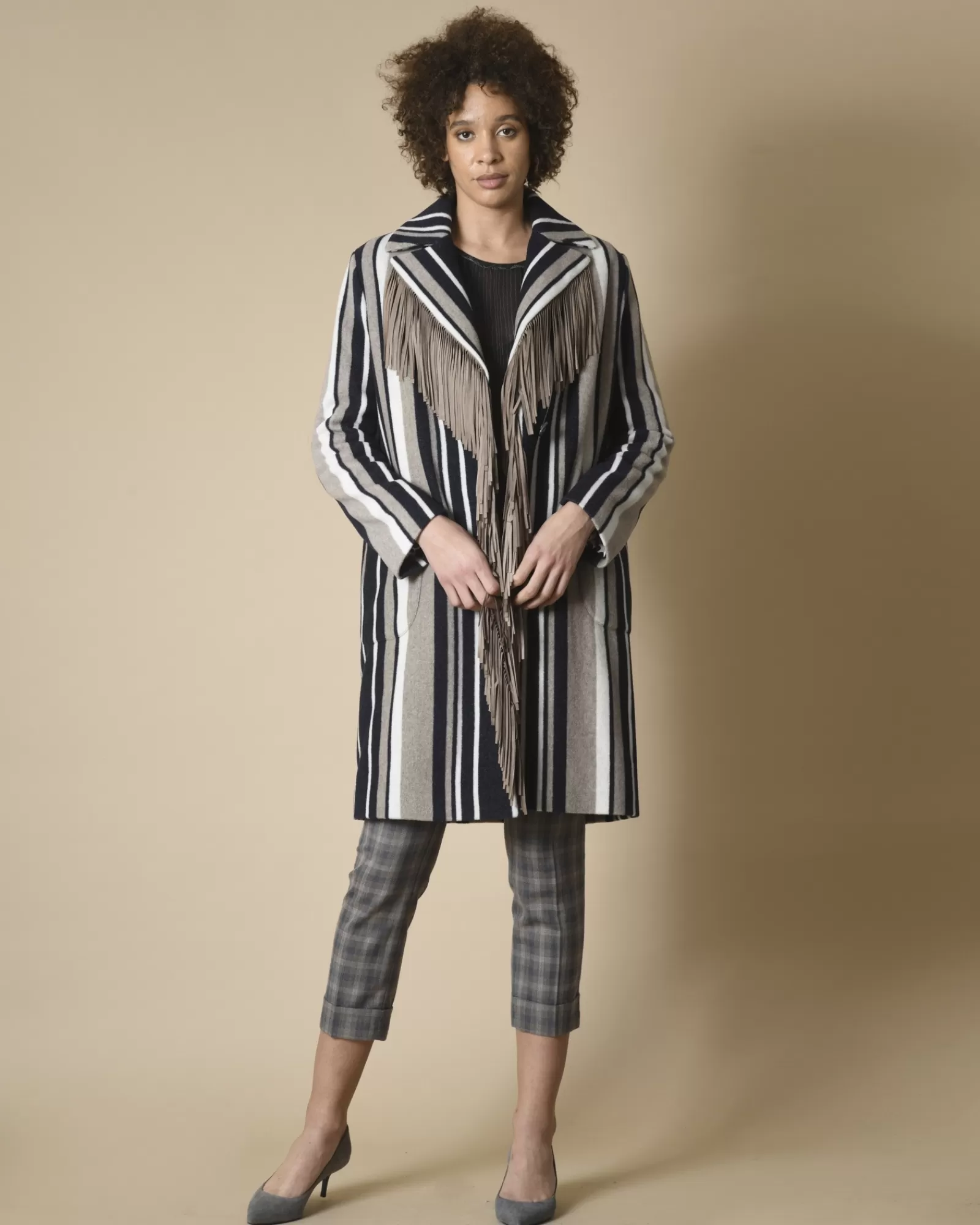 La Piscine Paris Blouse en voile à rayures et volants Diega Noir Online
