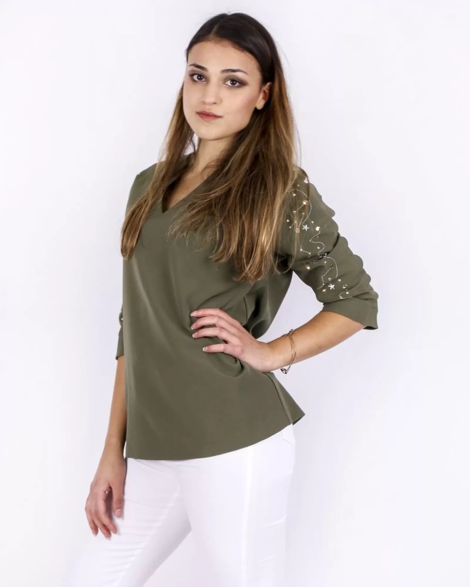 La Piscine Paris Blouse à manches fantaisies SVNTY Kaki Fashion