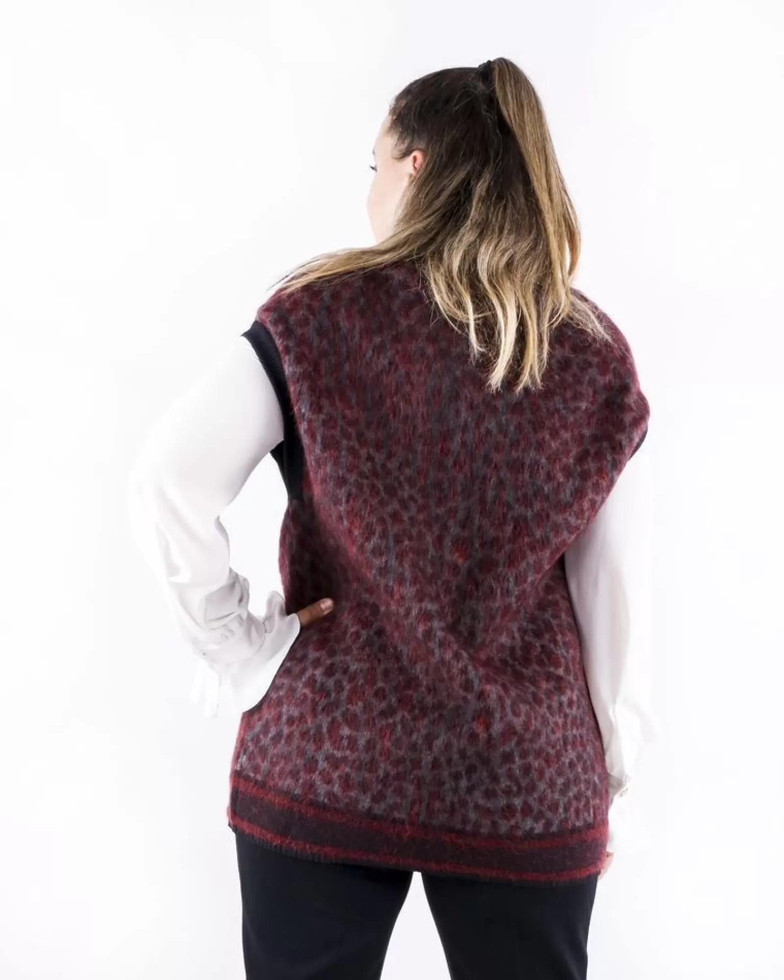 La Piscine Paris Blouson long en mohair à motif animal She's so Bordeaux Cheap
