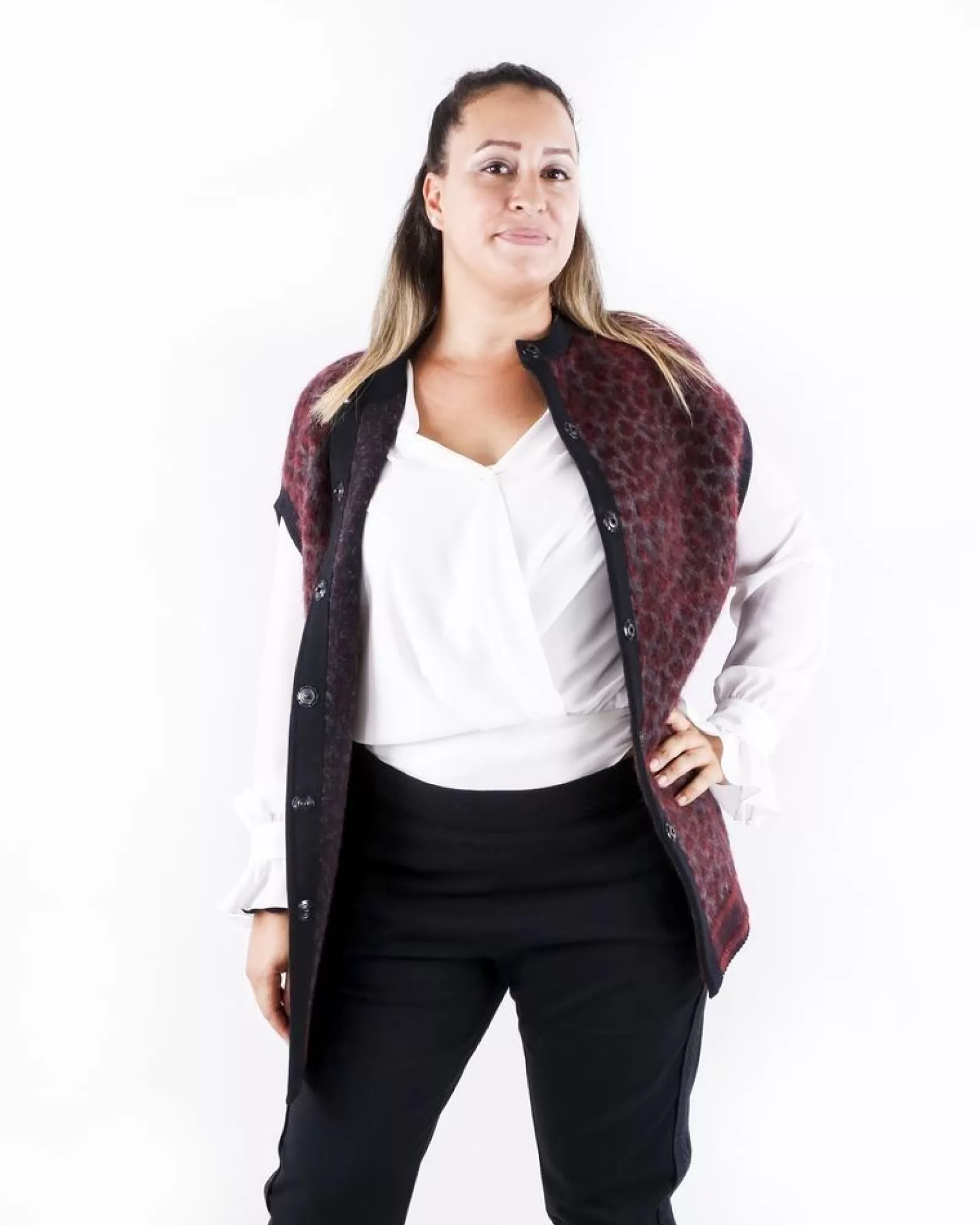 La Piscine Paris Blouson long en mohair à motif animal She's so Bordeaux Cheap