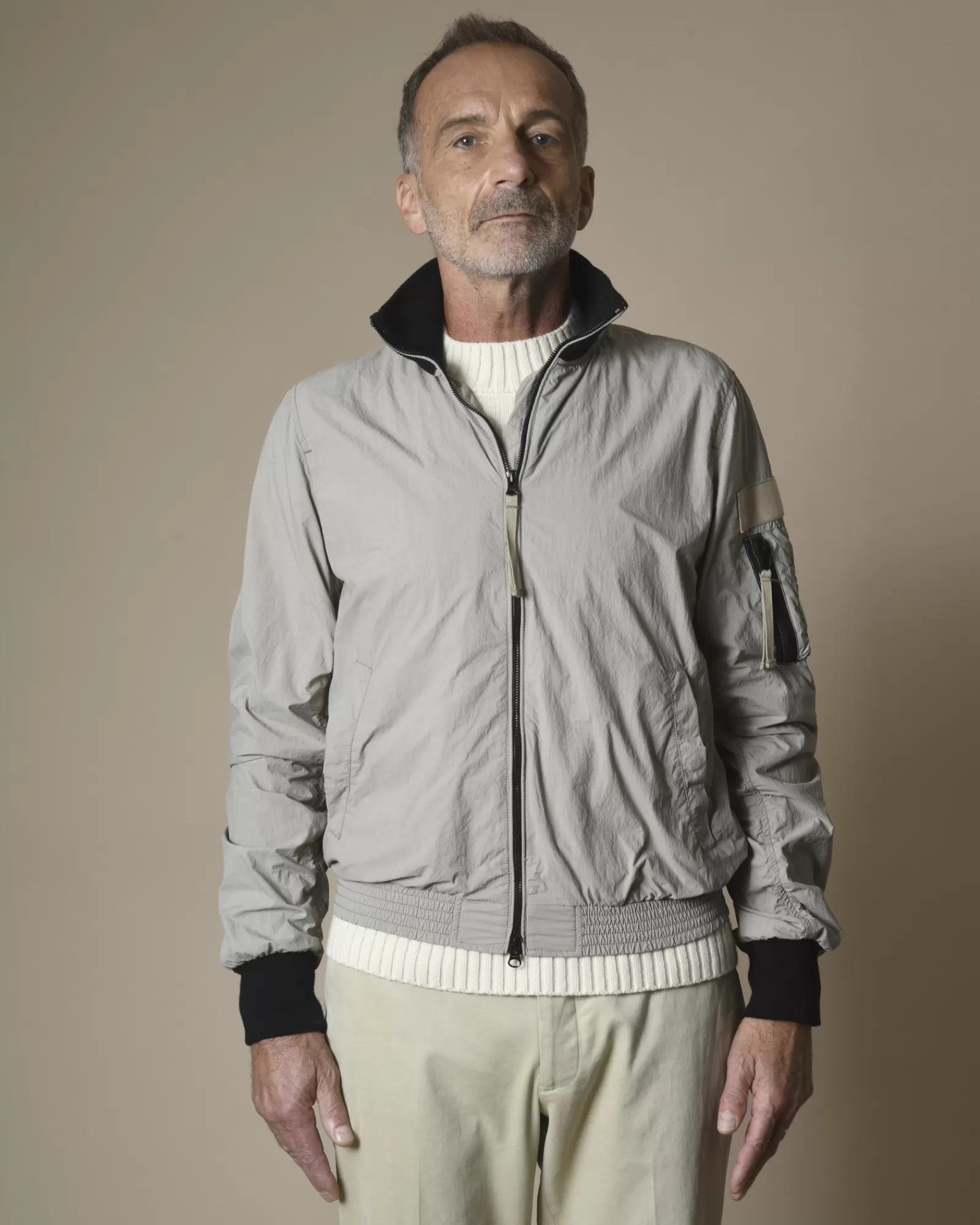 La Piscine Paris Bomber à col montant True Religion Beige Discount