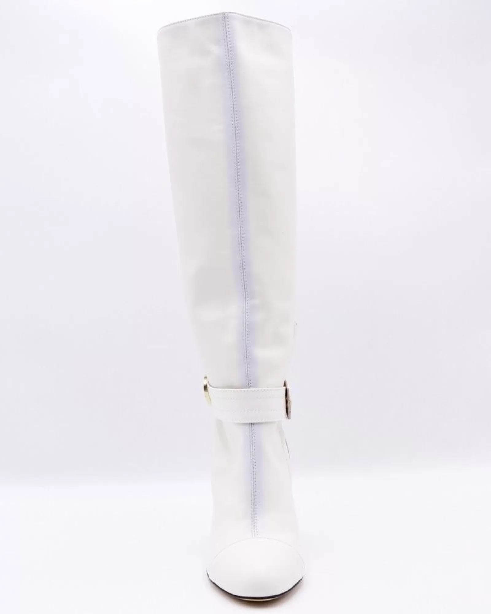 La Piscine Paris Bottes en cuir lisse et boucle amovible à la cheville Nenette Blanc Discount
