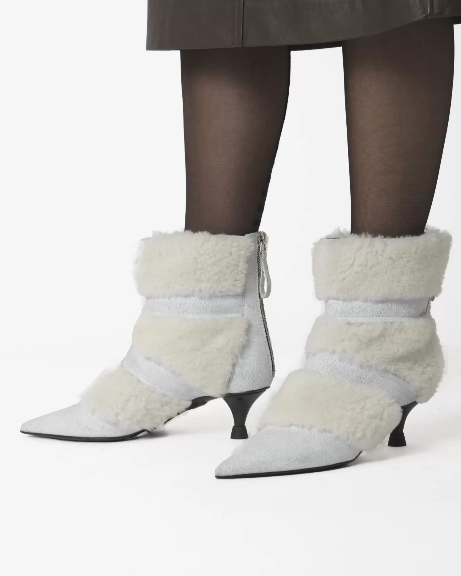 La Piscine Paris Bottine fausse fourrure Premiata Blanc Hot