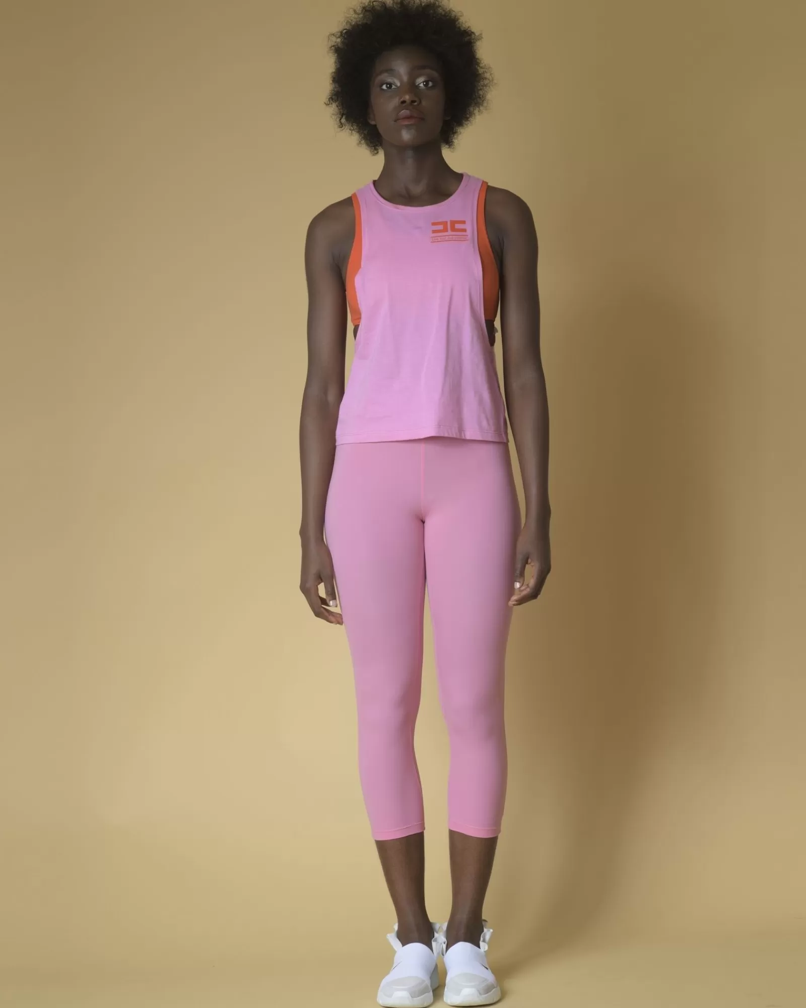 La Piscine Paris Débardeur en coton et brassière stretch Elisabetta Franchi Rose Shop