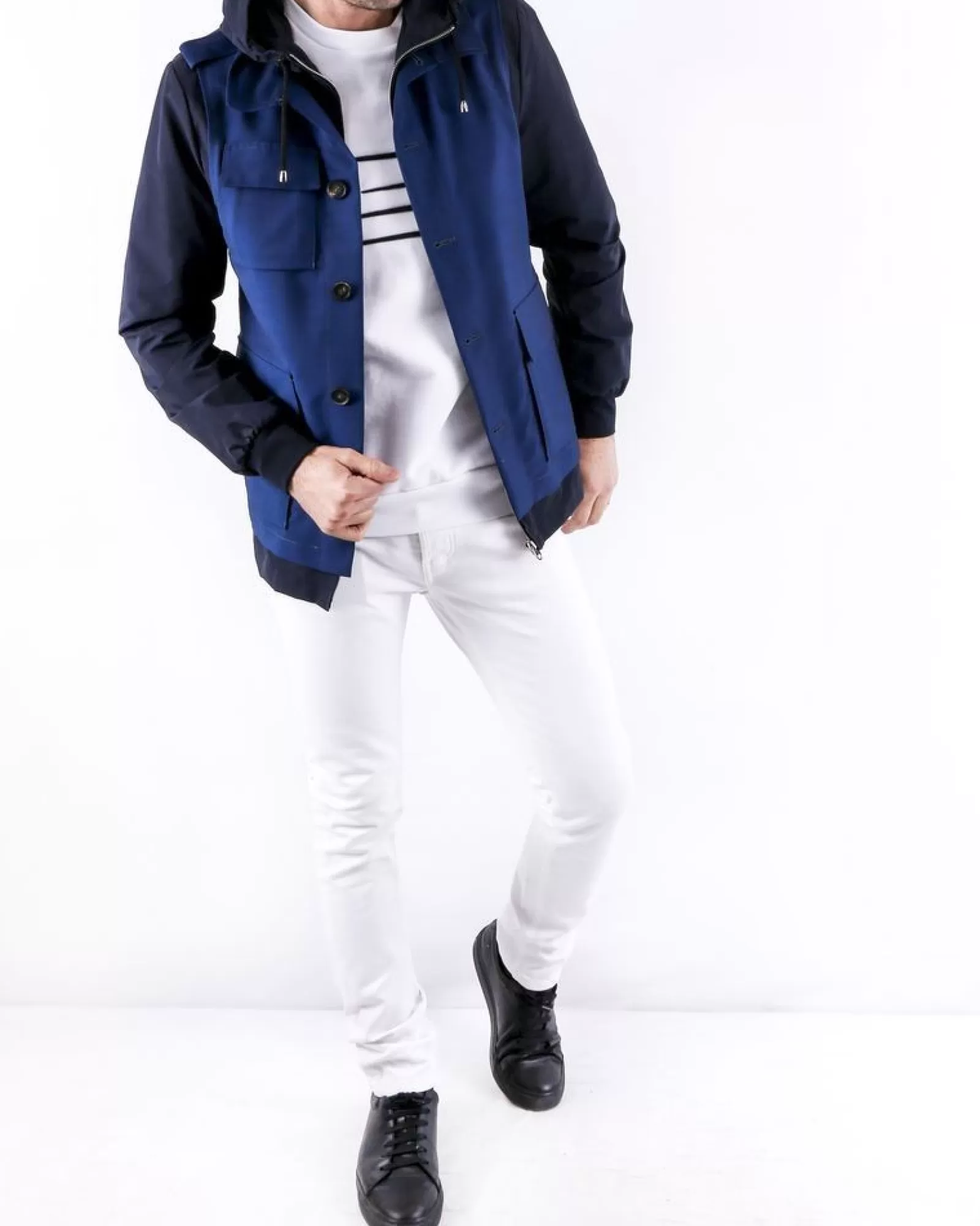 La Piscine Paris Double blouson bicolore à capuche Ly Adams Bleu Hot