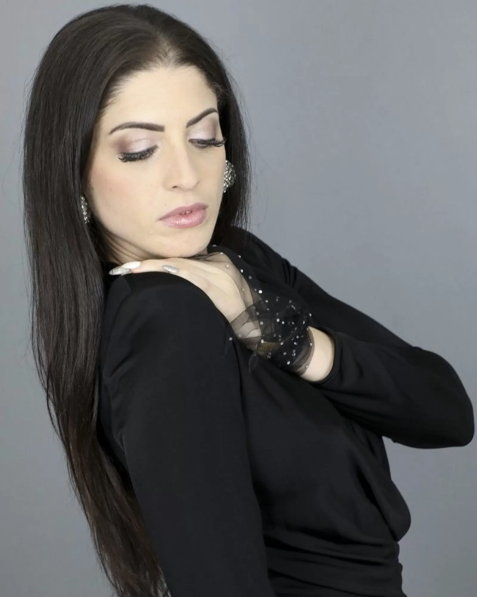La Piscine Paris Foulard en tulle orné de strass Space Simona Corsellini Noir Hot