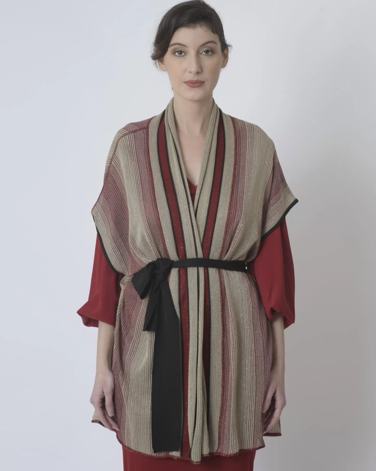 La Piscine Paris Gilet sans manches en lurex Space Simona Corsellini Rouge Flash Sale