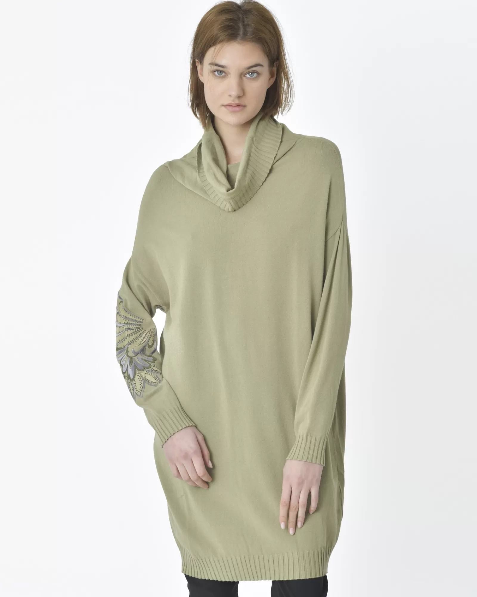 La Piscine Paris Haut long maille col roulé vert clair Tricot Chic Kaki Best Sale