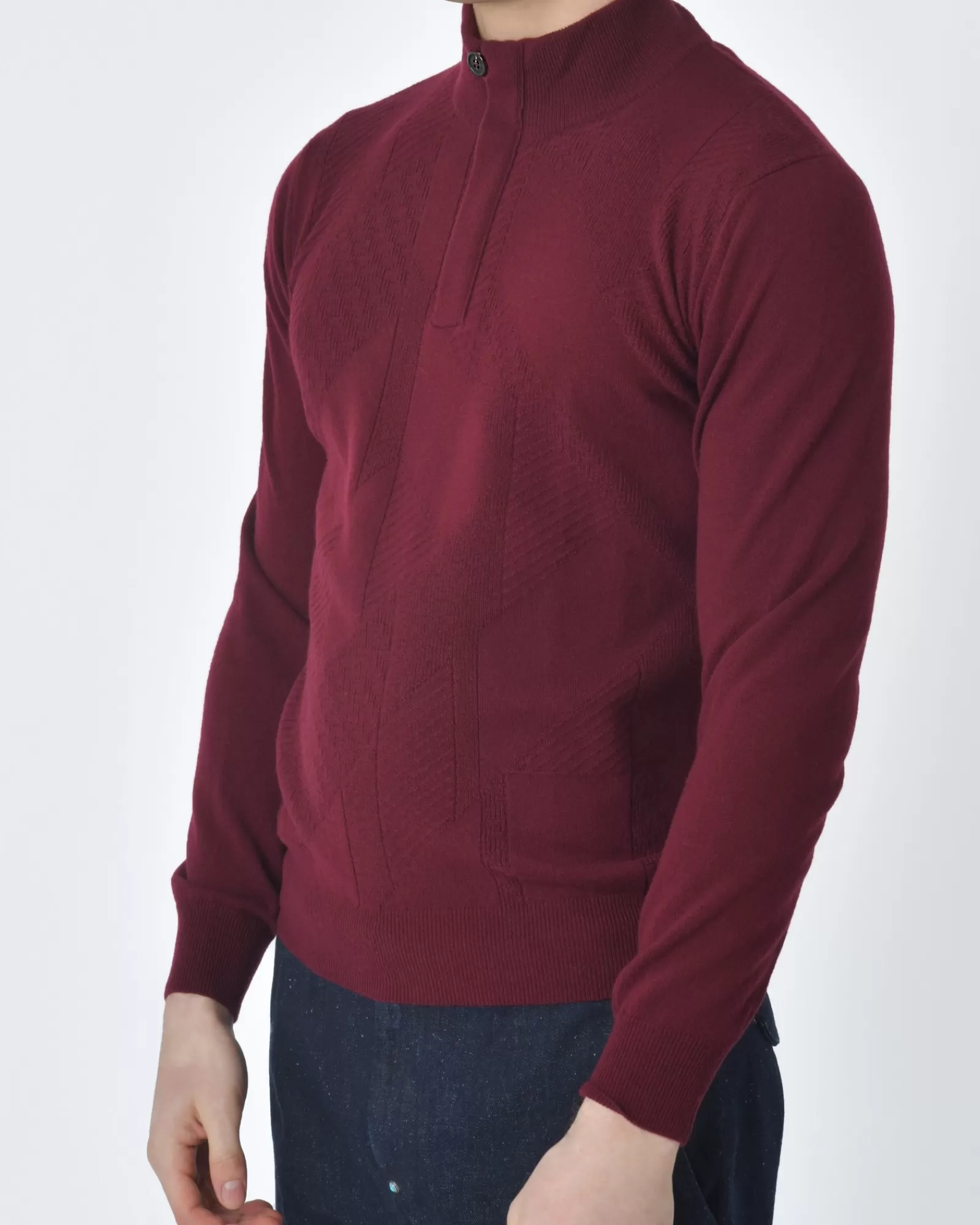 La Piscine Paris Haut maille à col montant Corneliani Bordeaux Discount