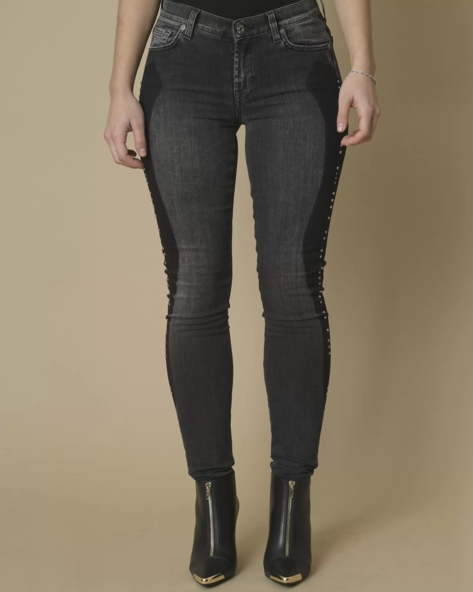 La Piscine Paris Jean bicolore 7 For All Mankind Gris Hot