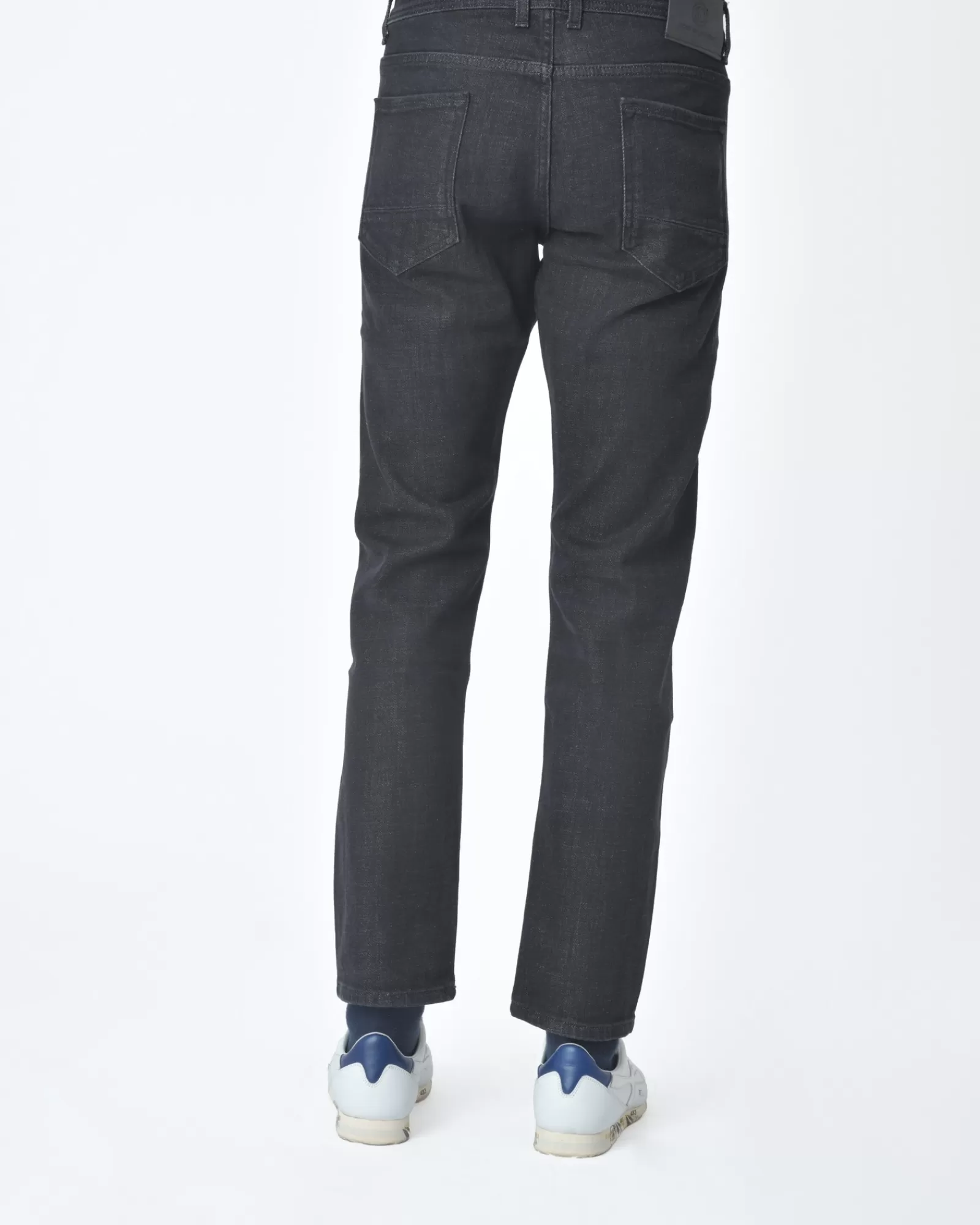La Piscine Paris Jean denim délavé détail bordure de poche orange 3D Noir Cheap