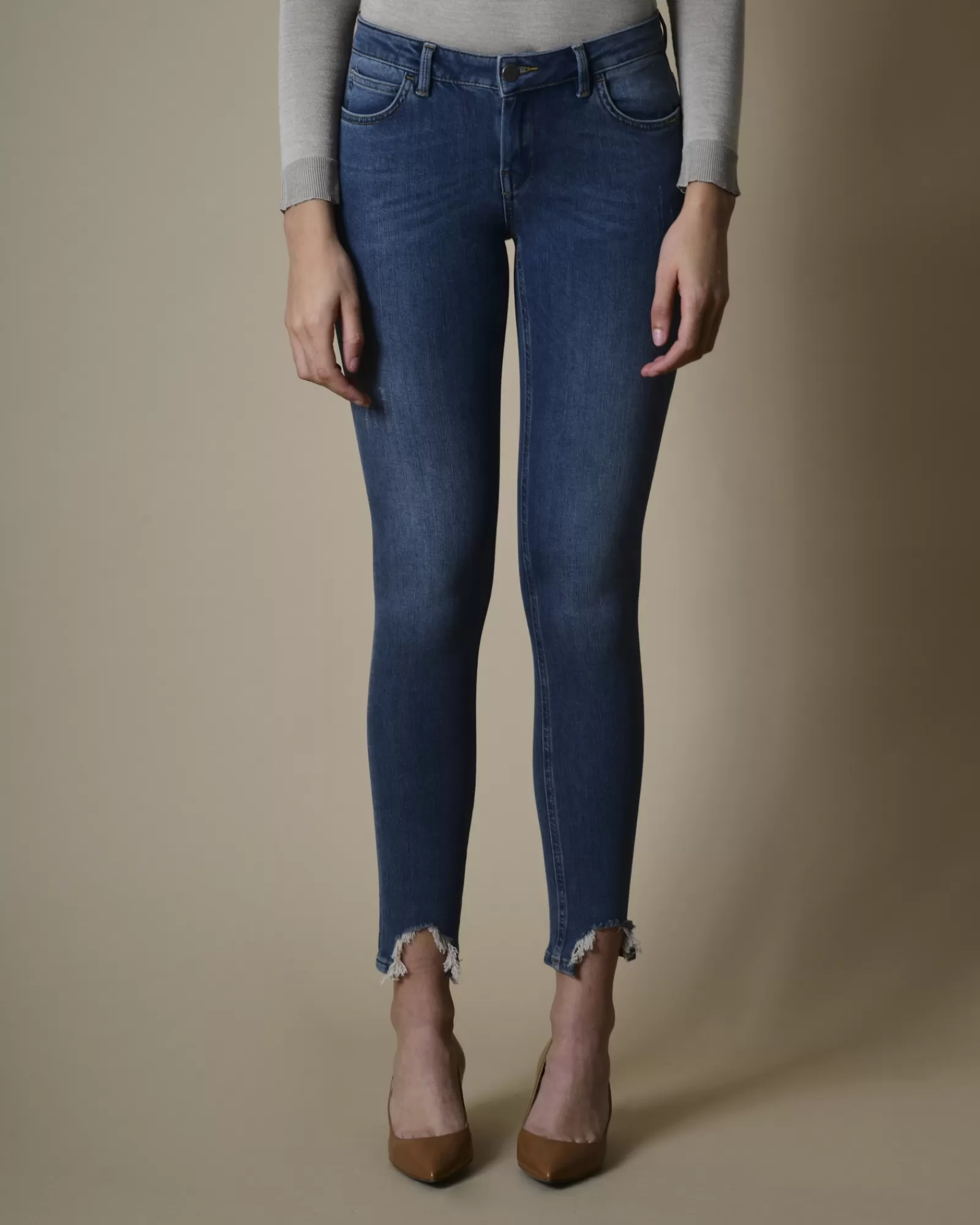 La Piscine Paris Jean skinny effilé Hironaé Bleu Sale