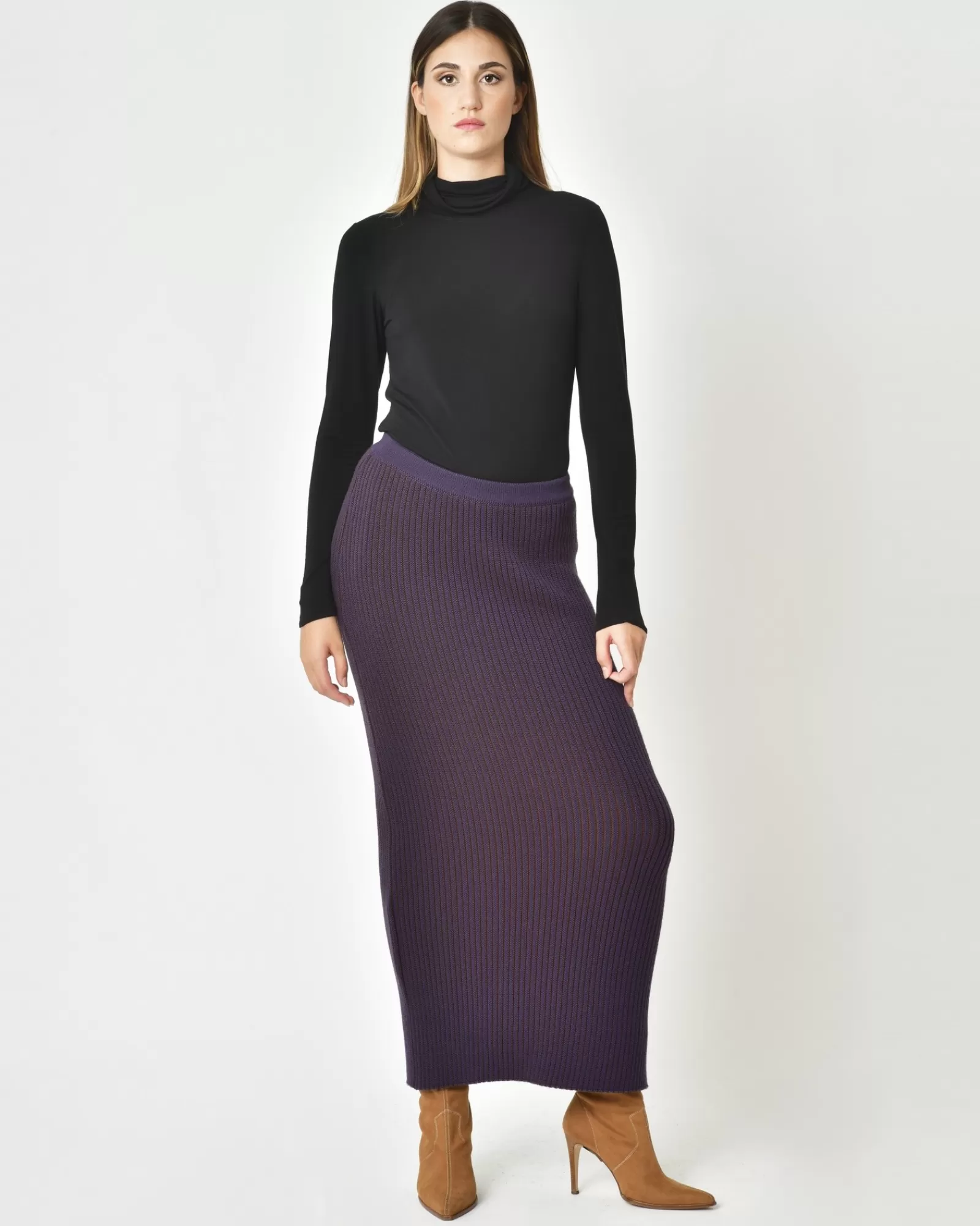 La Piscine Paris Jupe en maille bicolore Malloni Violet Best