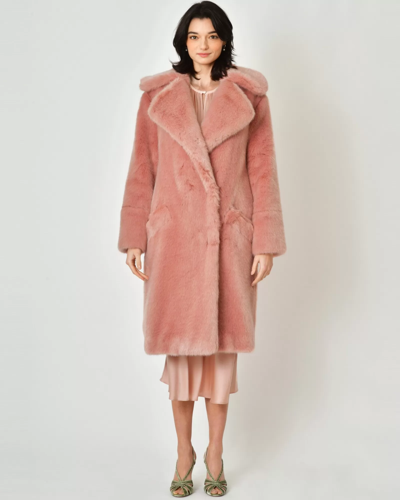 La Piscine Paris Manteau en fourrure synthétique Sorelle Secli Rose Cheap
