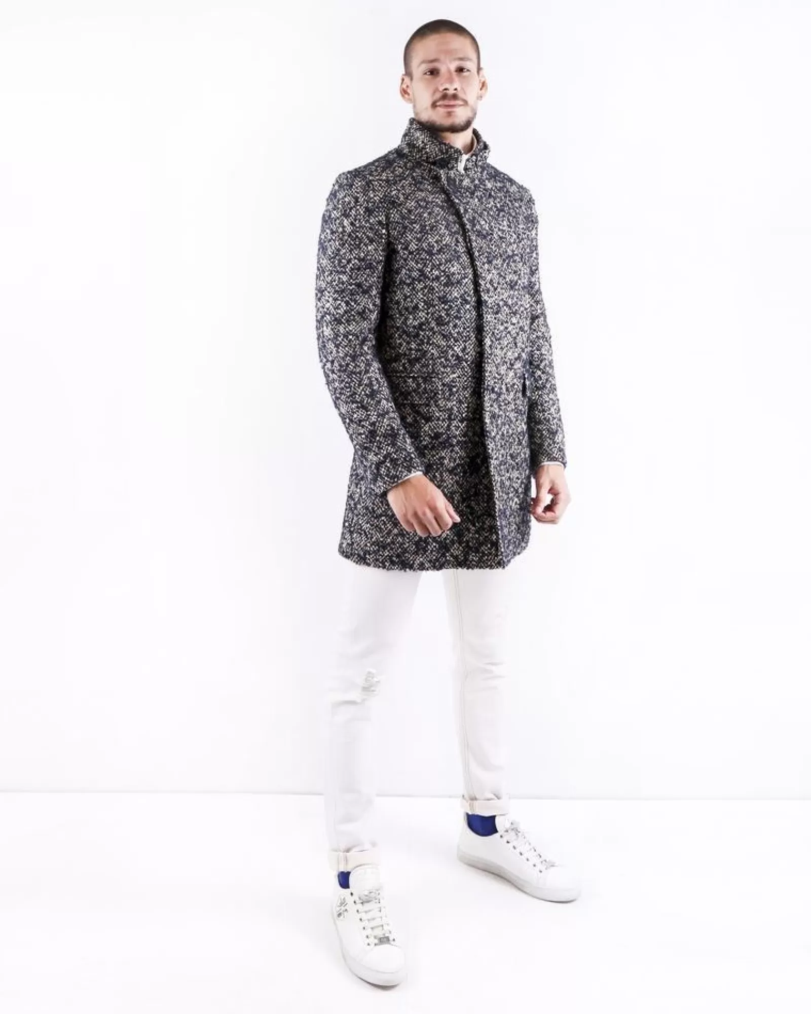 La Piscine Paris Manteau en laine bicolore Ly Adams Beige Flash Sale