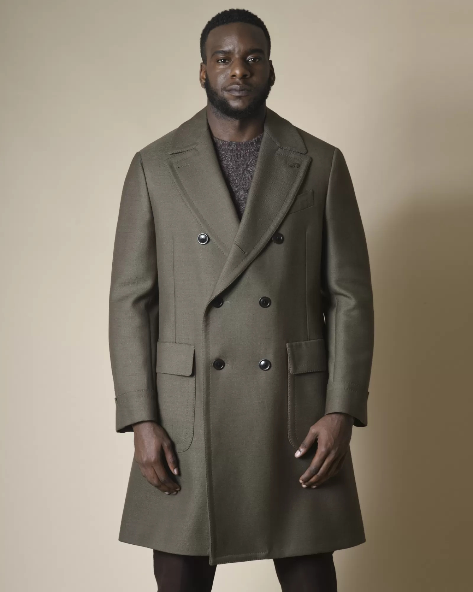 La Piscine Paris Manteau en laine de couleur Gabriele Pasini Taupe Sale