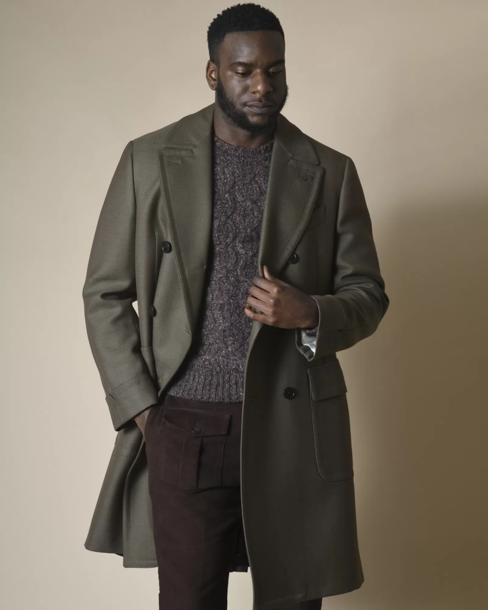 La Piscine Paris Manteau en laine de couleur Gabriele Pasini Taupe Sale