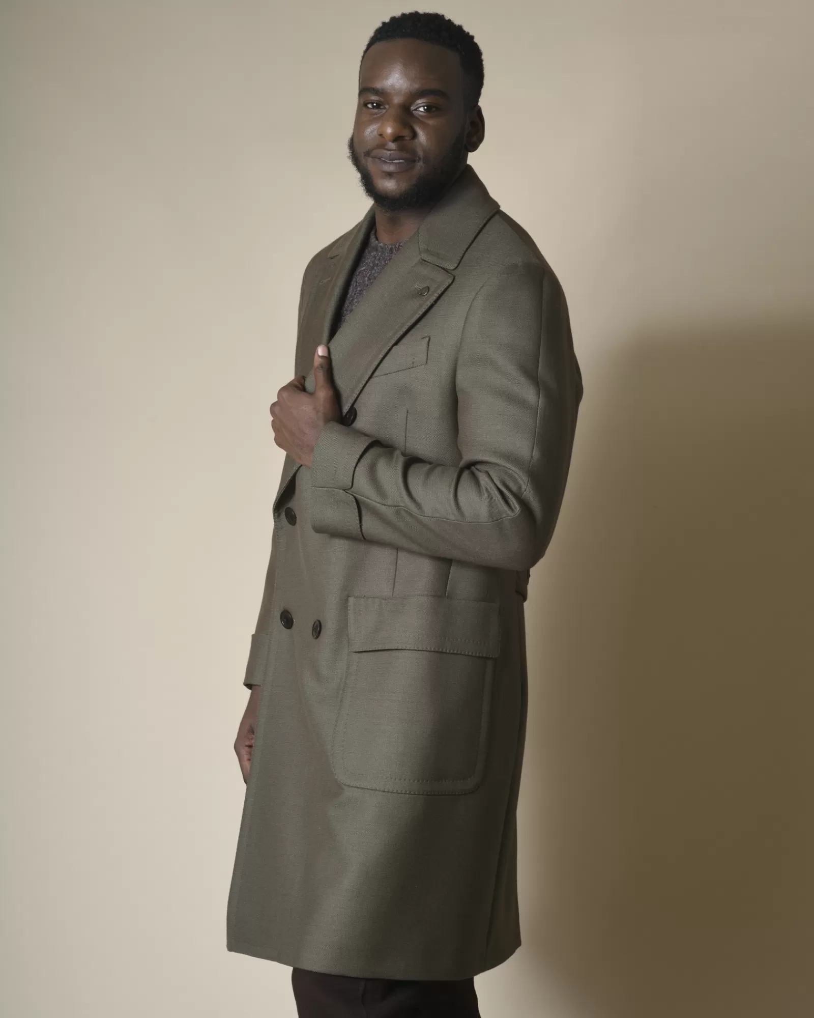 La Piscine Paris Manteau en laine de couleur Gabriele Pasini Taupe Sale
