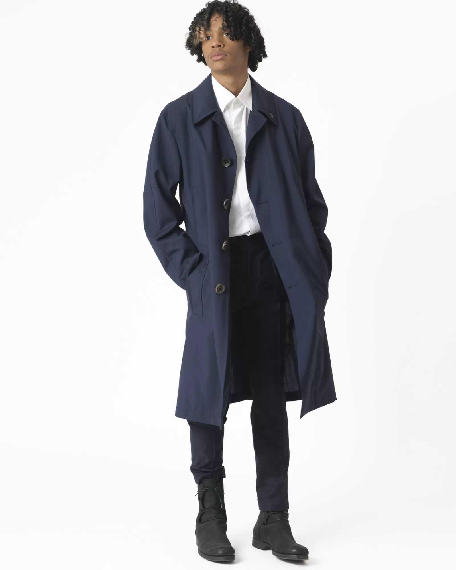 La Piscine Paris Manteau en laine et mohair Gabriele Pasini Bleu Online