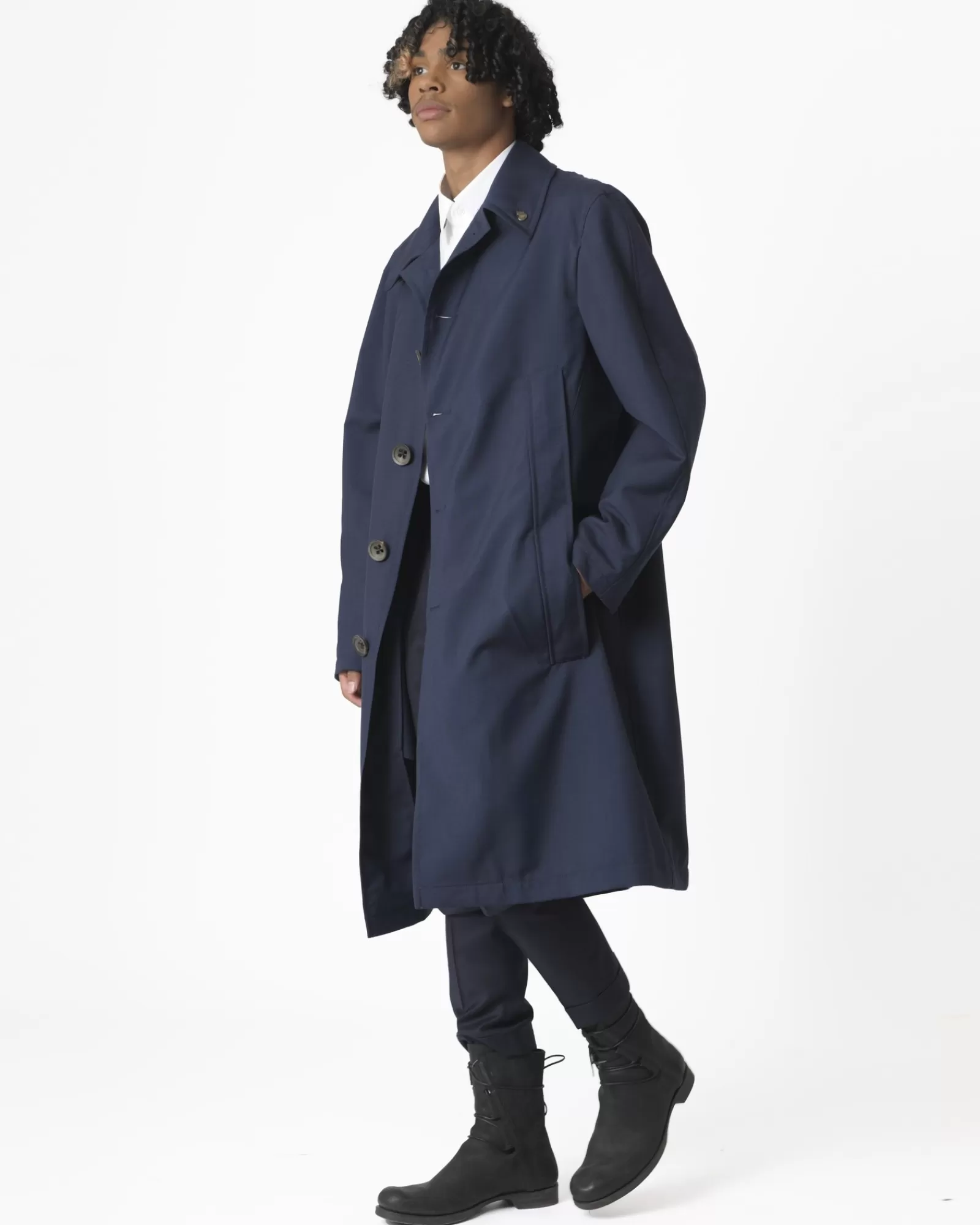 La Piscine Paris Manteau en laine et mohair Gabriele Pasini Bleu Online