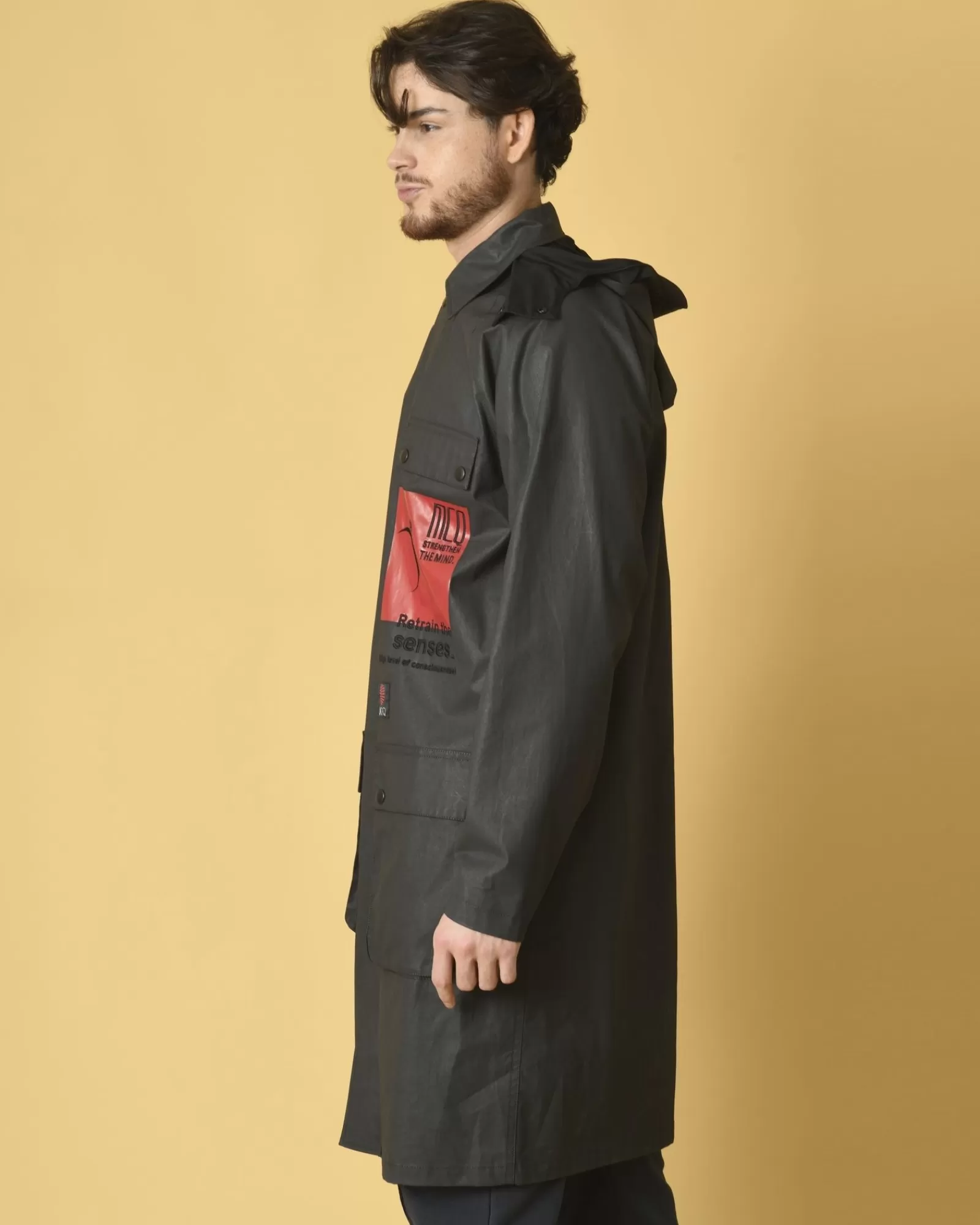 La Piscine Paris Manteau en tissu technique appliqué oversize McQ Alexander McQueen Gris Flash Sale