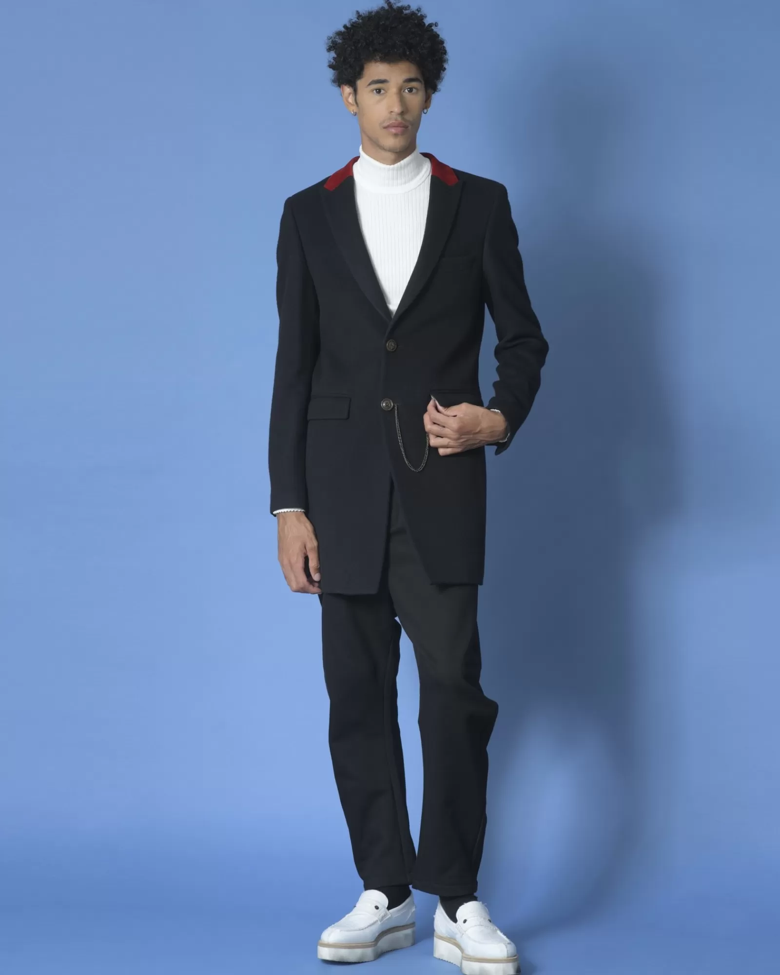 La Piscine Paris Manteau officier en laine Lords & Fools Noir Flash Sale
