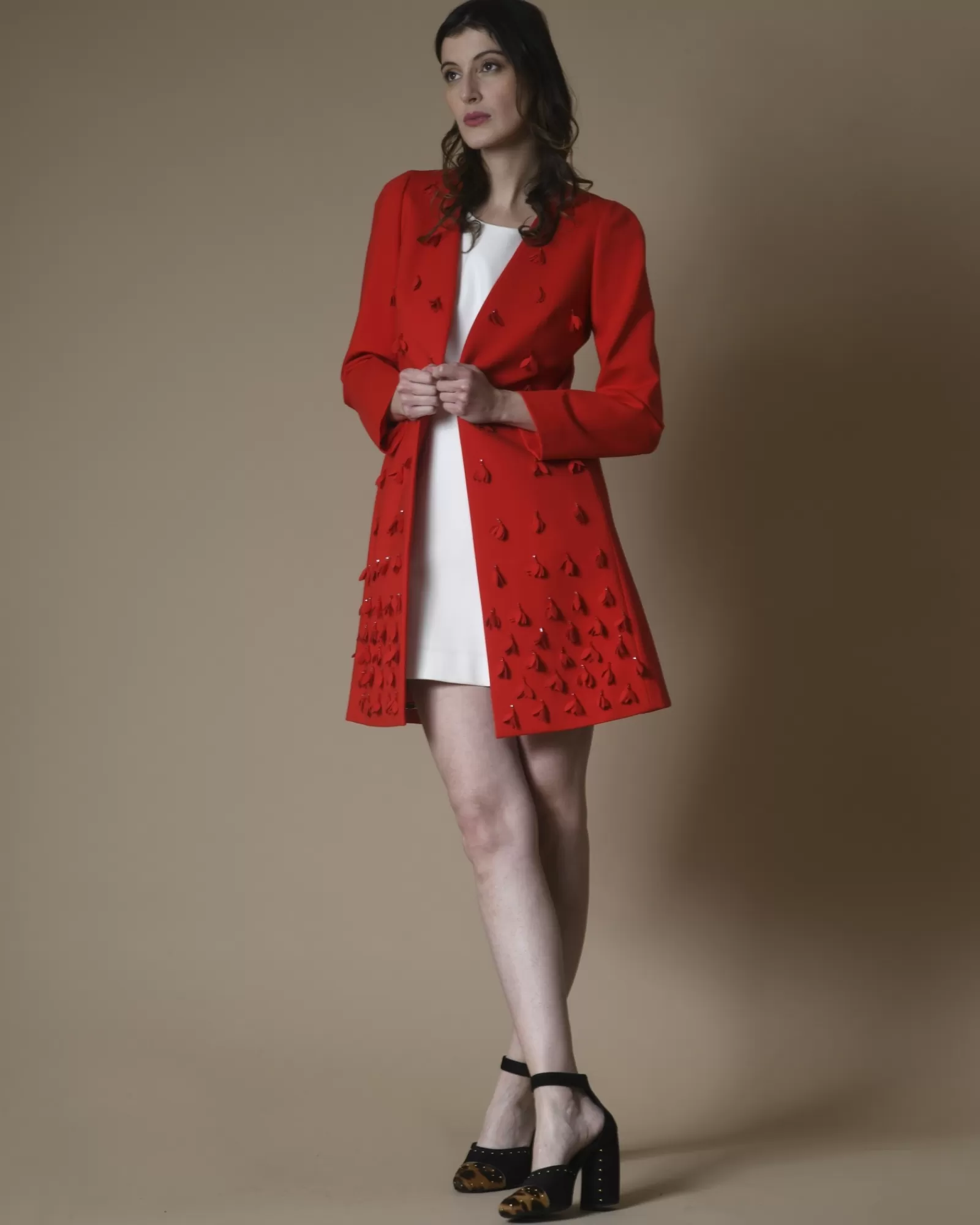 La Piscine Paris Manteau à ornements Edward Achour Rouge Outlet