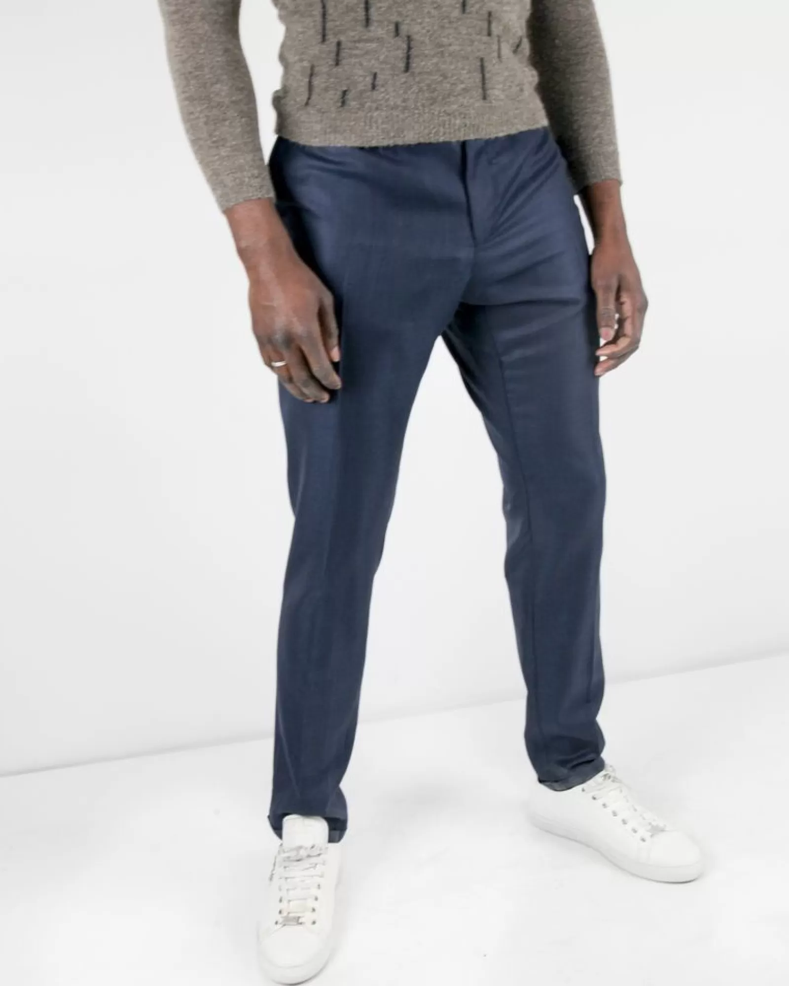 La Piscine Paris Pantalon tailleur nid d'abeilles en laine et soie Lords & Fools Bleu Discount