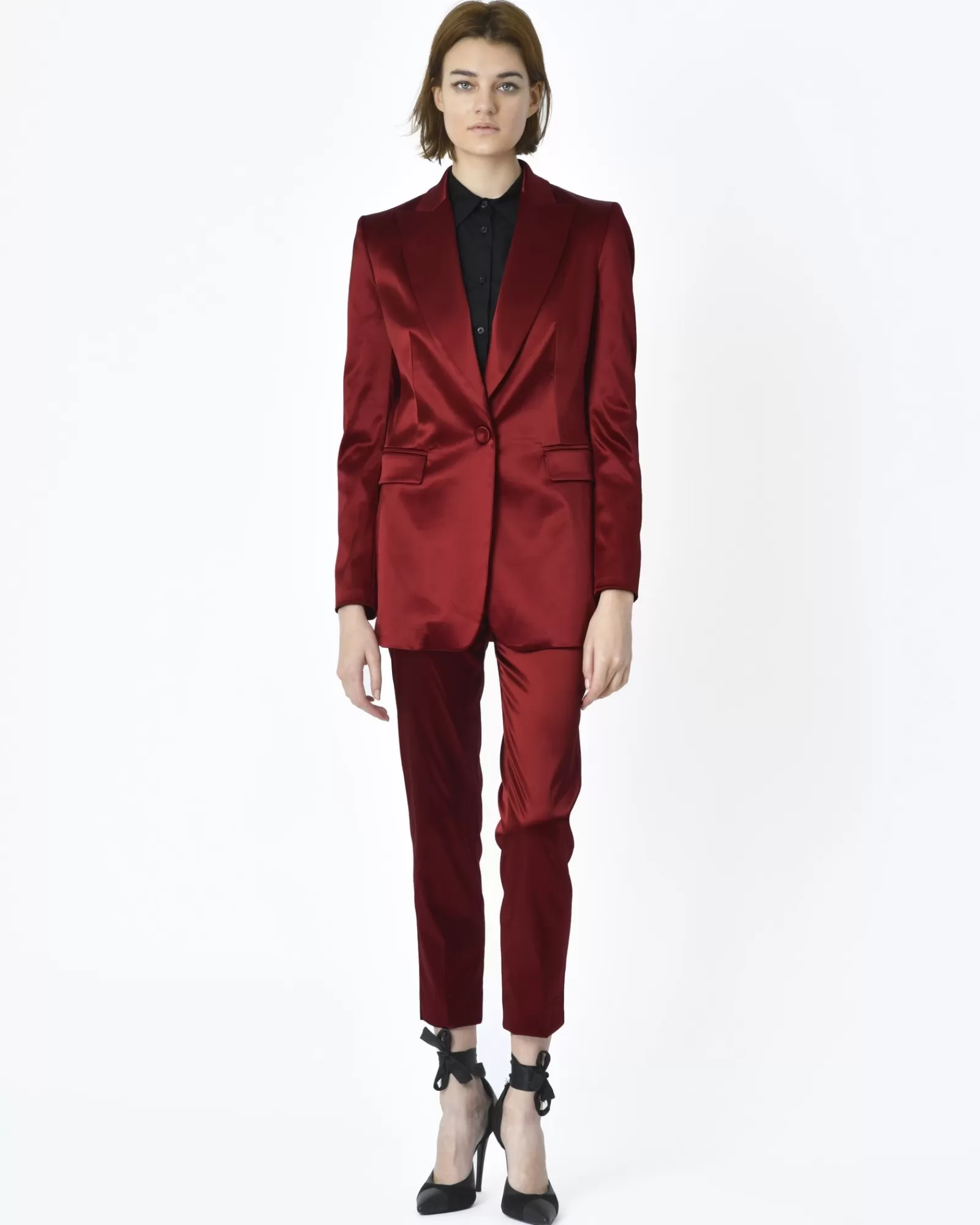 La Piscine Paris Pantalon d'ensemble satin Clips Rouge Online