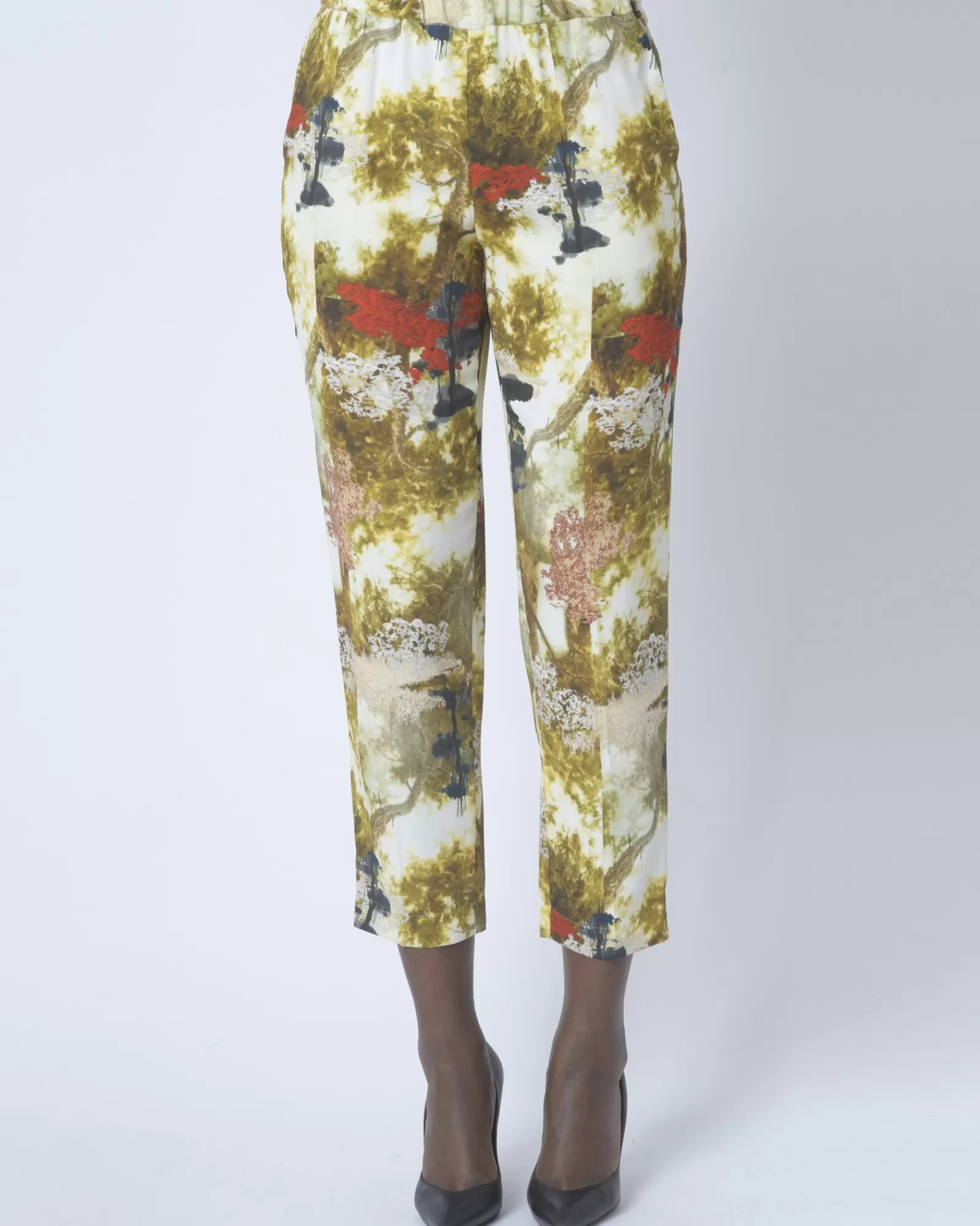 La Piscine Paris Pantalon en crêpe à imprimé abstrait Forte Forte Beige Best