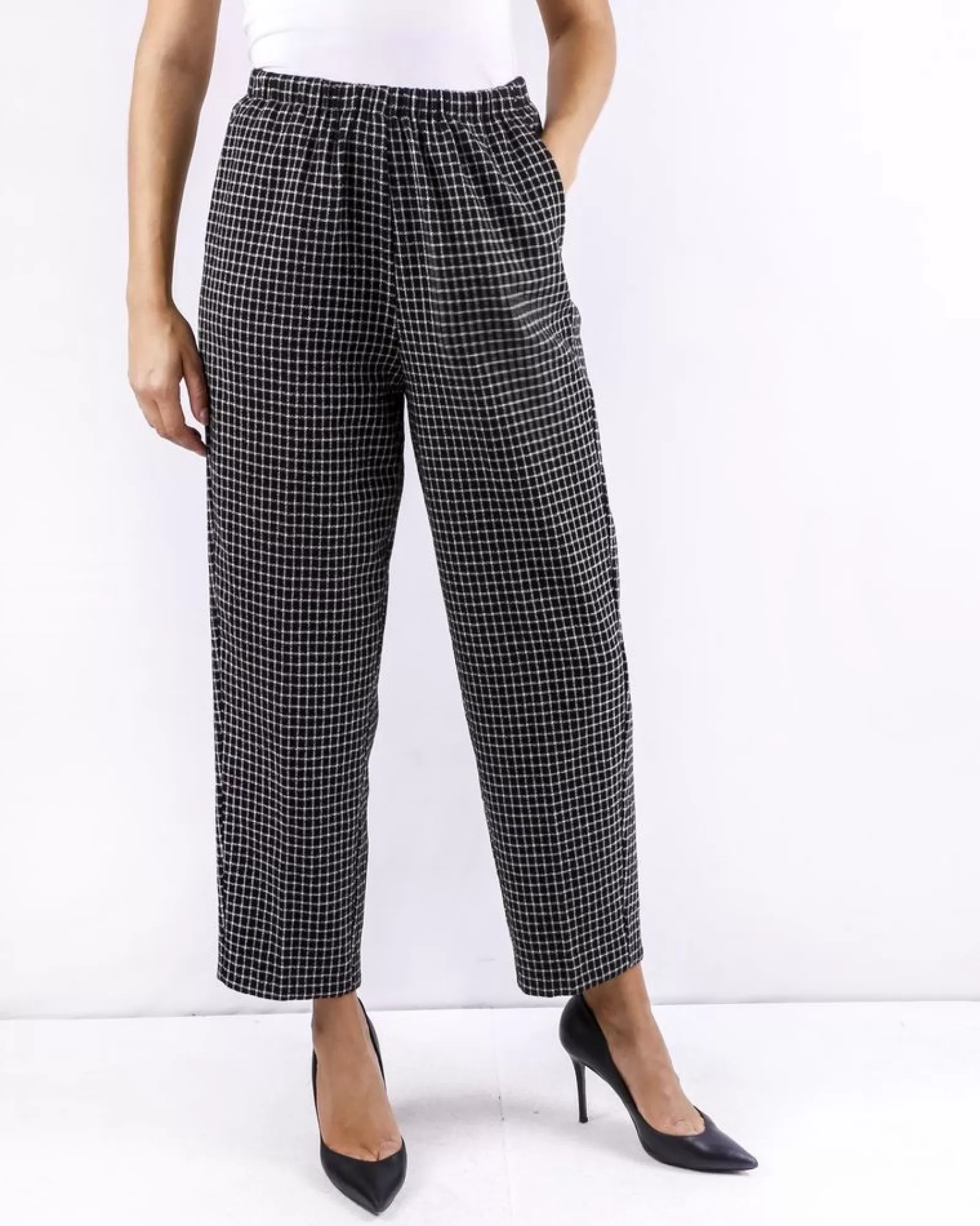 La Piscine Paris Pantalon en laine bicolore à carreaux Forte Forte Noir Clearance