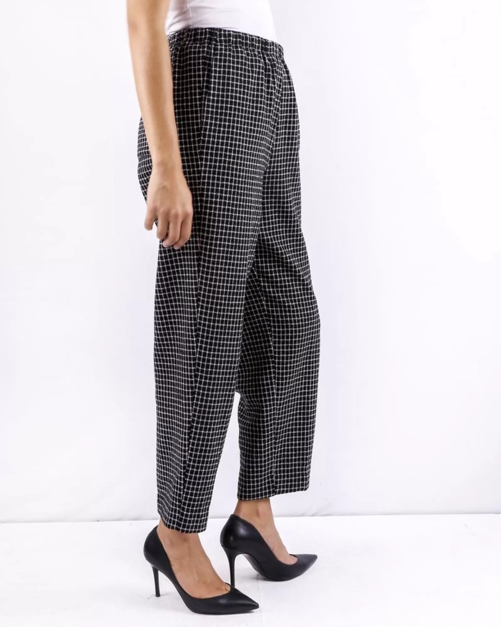 La Piscine Paris Pantalon en laine bicolore à carreaux Forte Forte Noir Clearance
