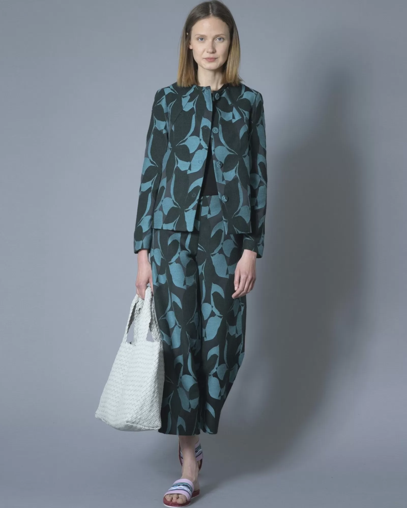 La Piscine Paris Pantalon en laine et cachemire en jacquard Stefano Mortari Vert Best Sale