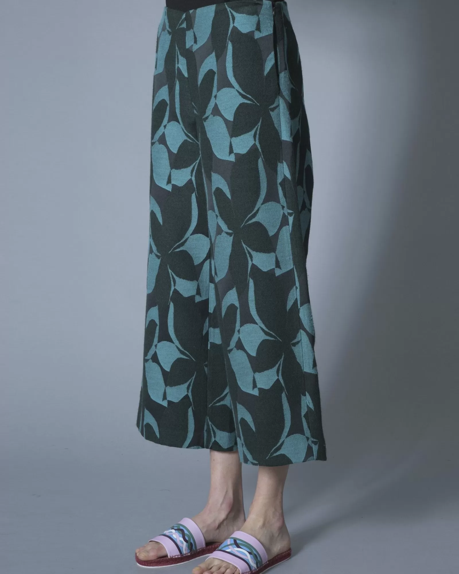 La Piscine Paris Pantalon en laine et cachemire en jacquard Stefano Mortari Vert Best Sale
