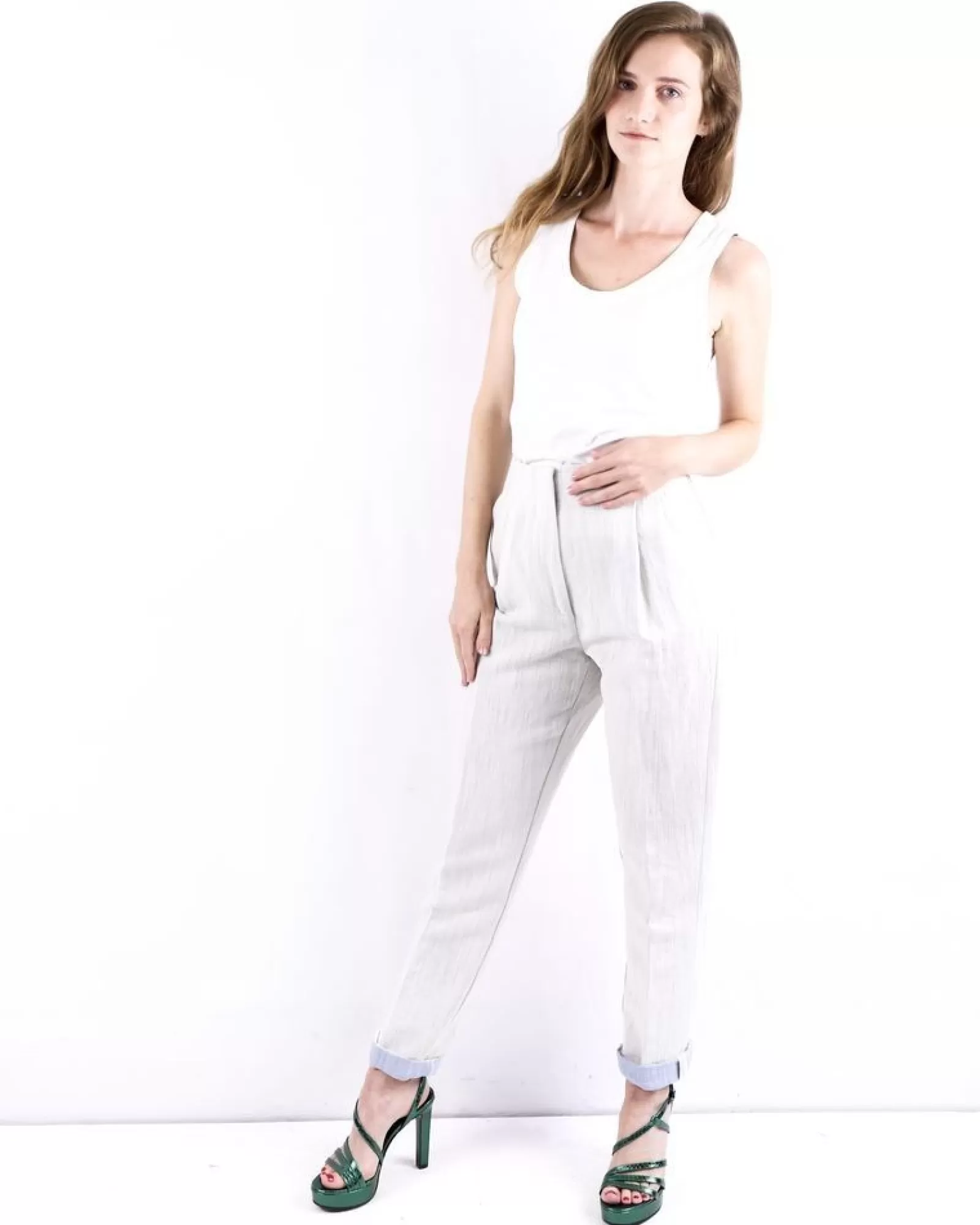 La Piscine Paris Pantalon en laine côtelé délavé Forte Forte Gris Sale