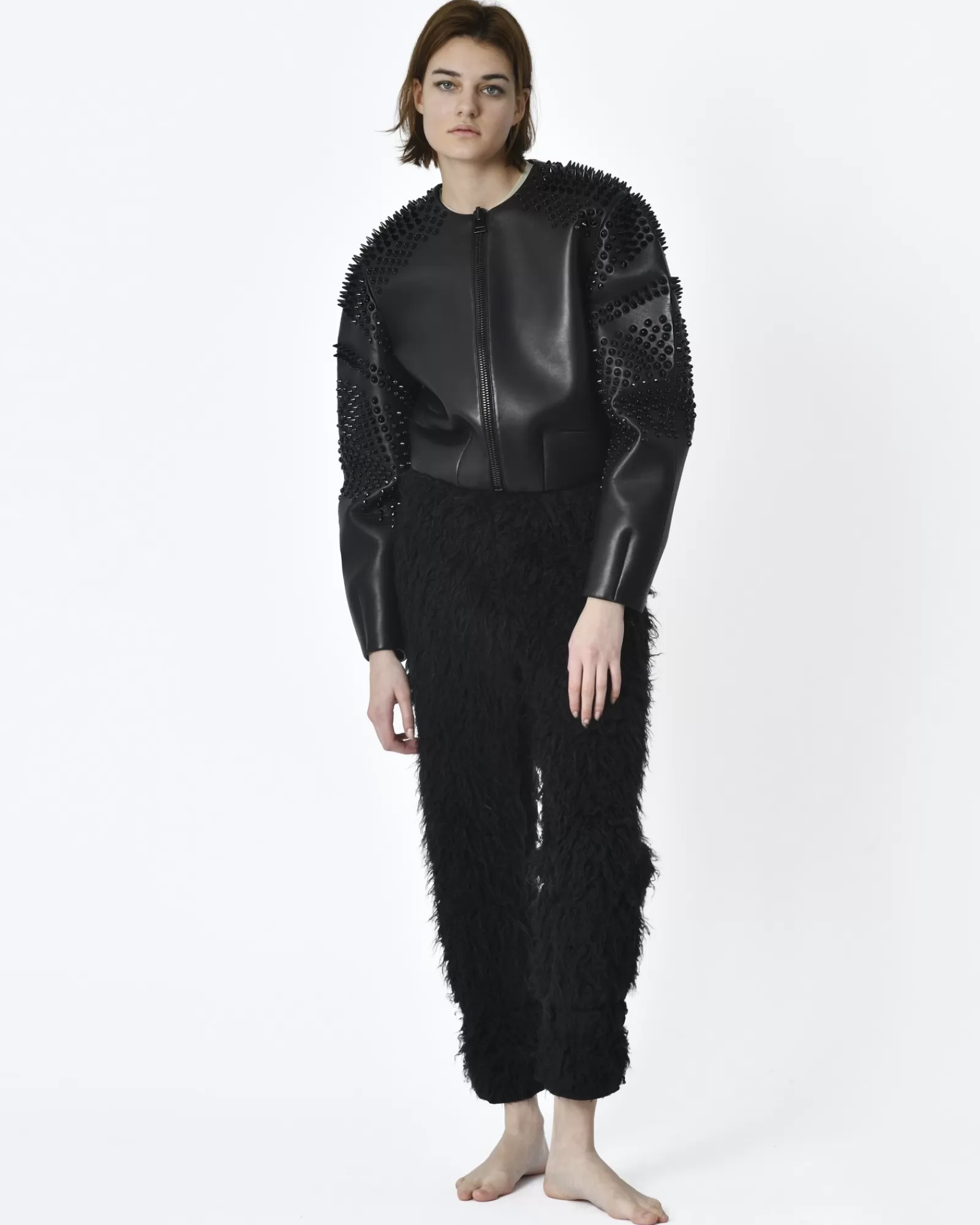 La Piscine Paris Pantalon fausse fourrure Avn Noir Cheap