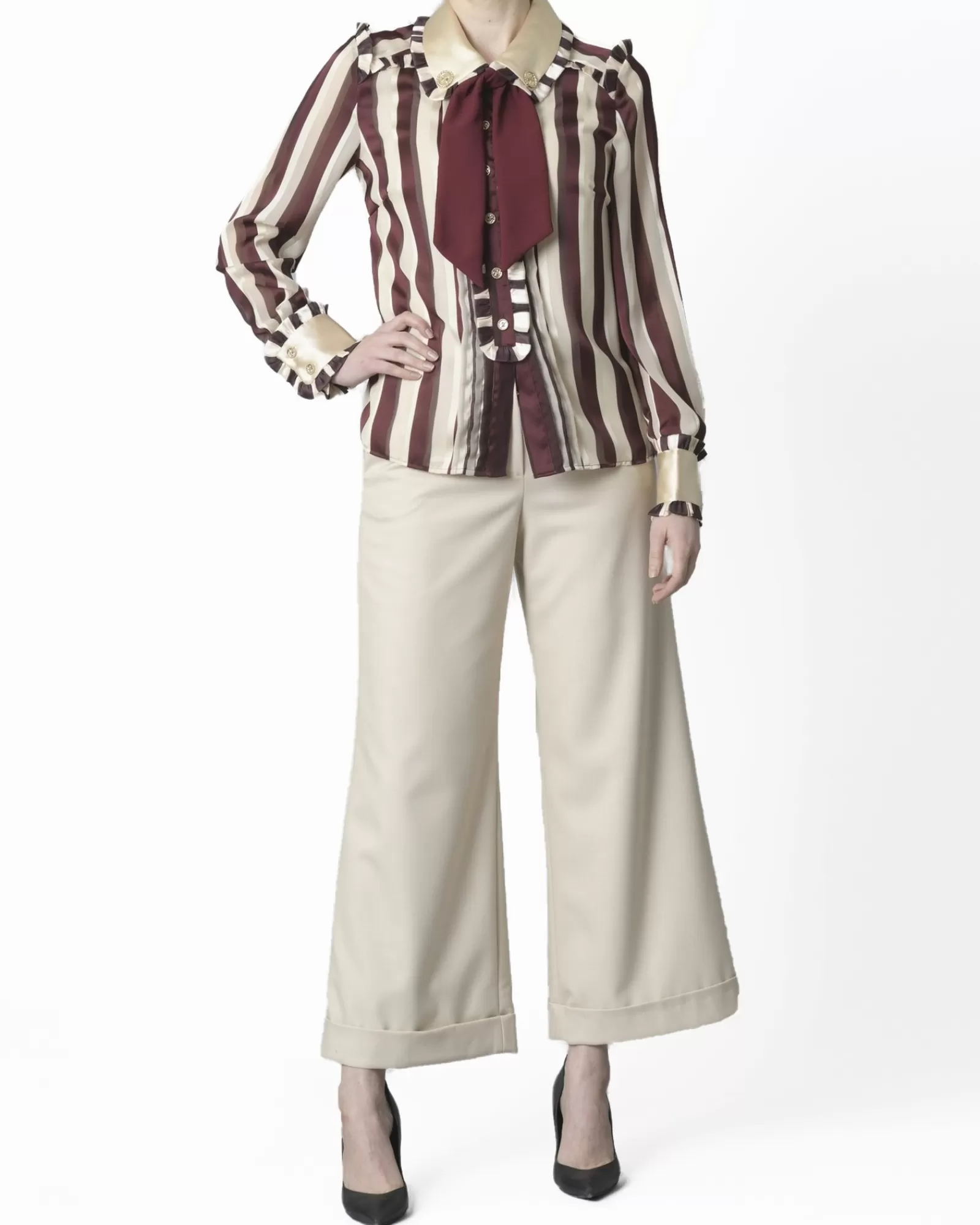 La Piscine Paris Pantalon palazzo Edward Achour Beige Hot