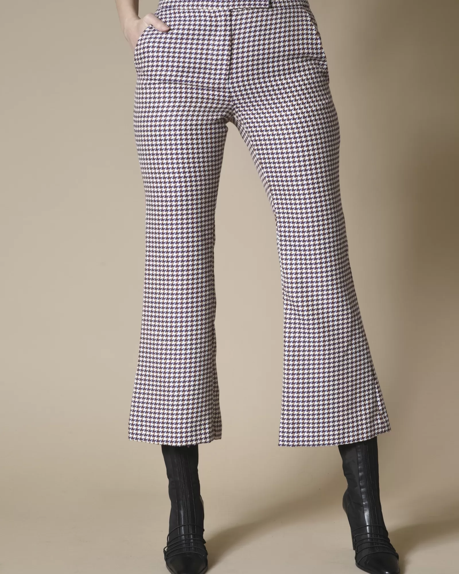 La Piscine Paris Pantalon pied-de-poule Space Simona Corsellini Beige Shop