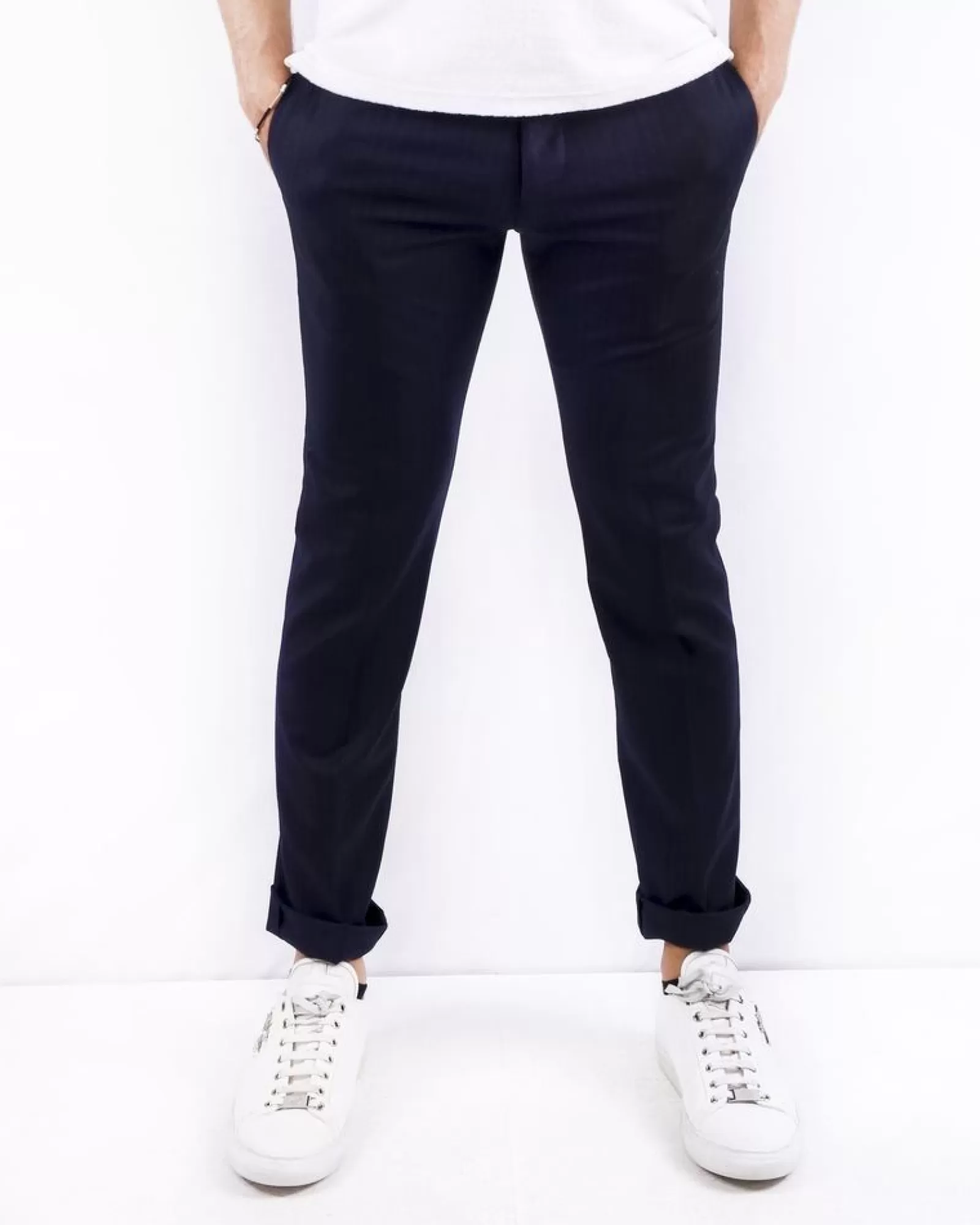 La Piscine Paris Pantalon tailleur en laine rayé Ly Adams Bleu Cheap