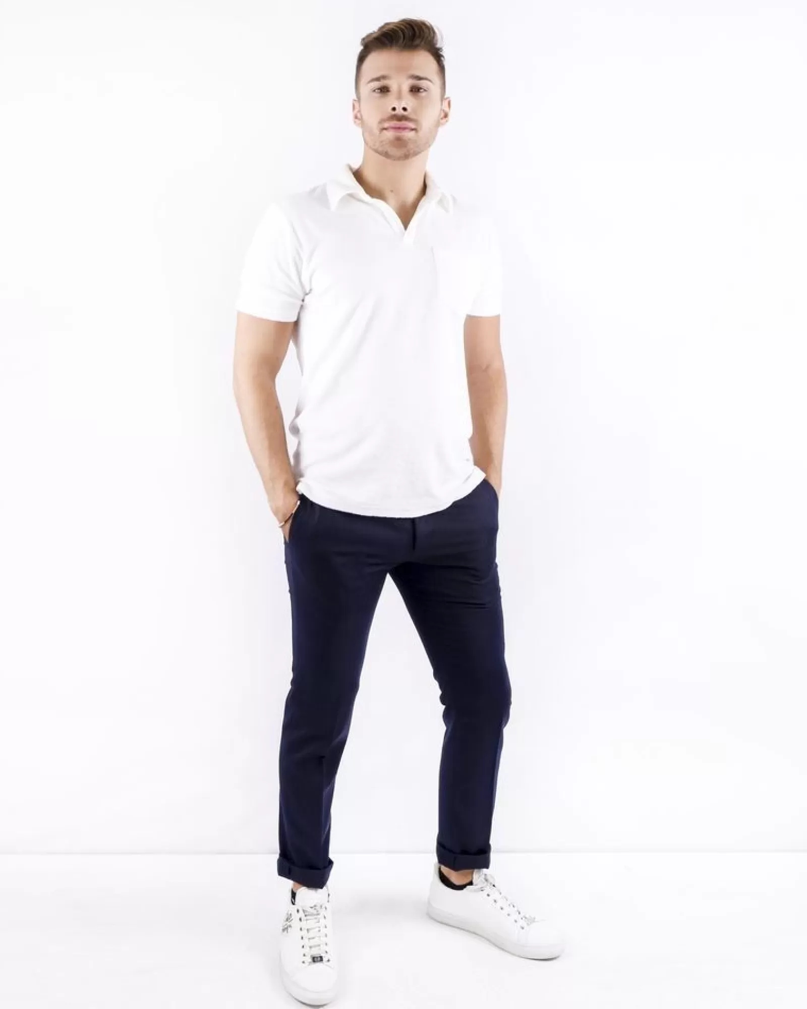 La Piscine Paris Pantalon tailleur en laine rayé Ly Adams Bleu Cheap