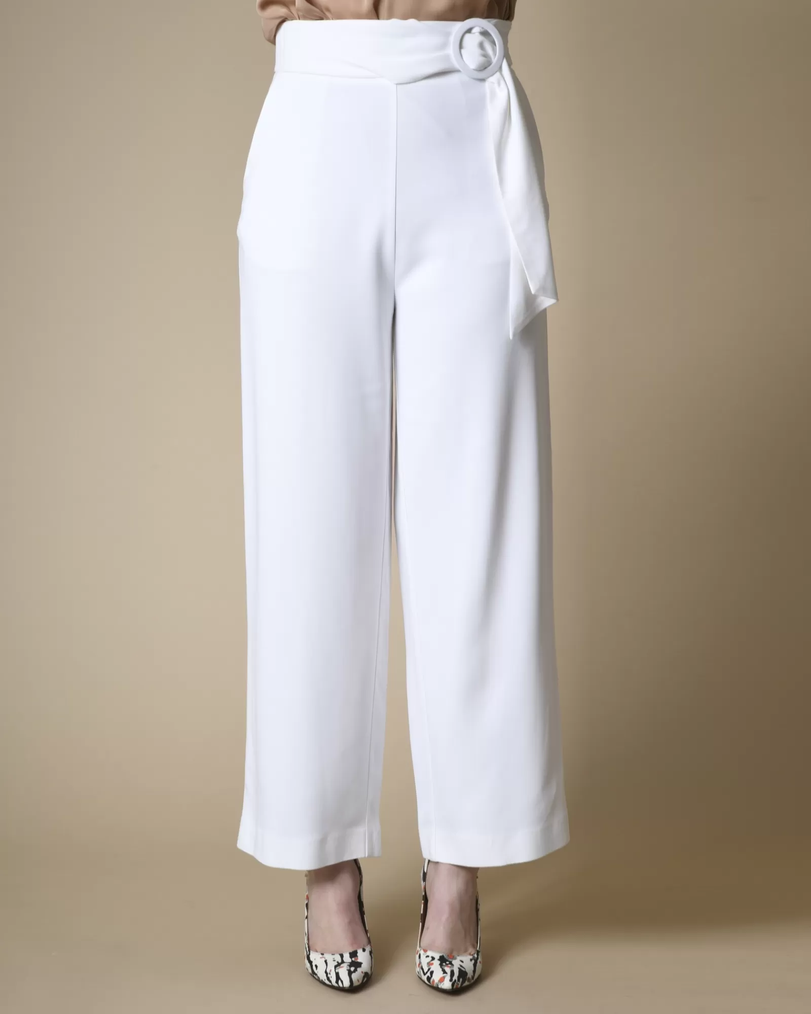 La Piscine Paris Pantalon tailleur large à ceinture Space Simona Corsellini Blanc Cheap