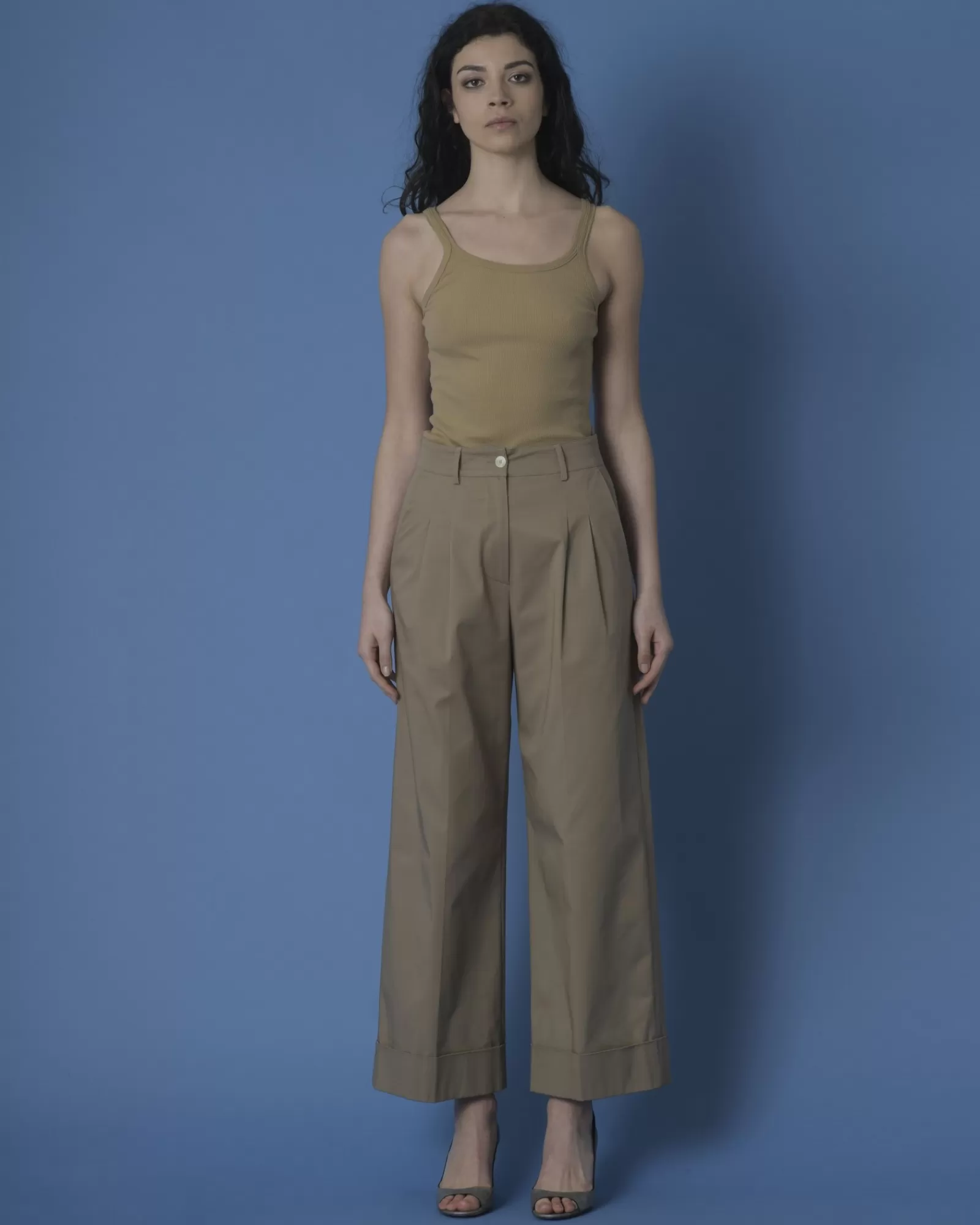 La Piscine Paris Pantalon évasé Tradition Novanta 3 Beige Outlet