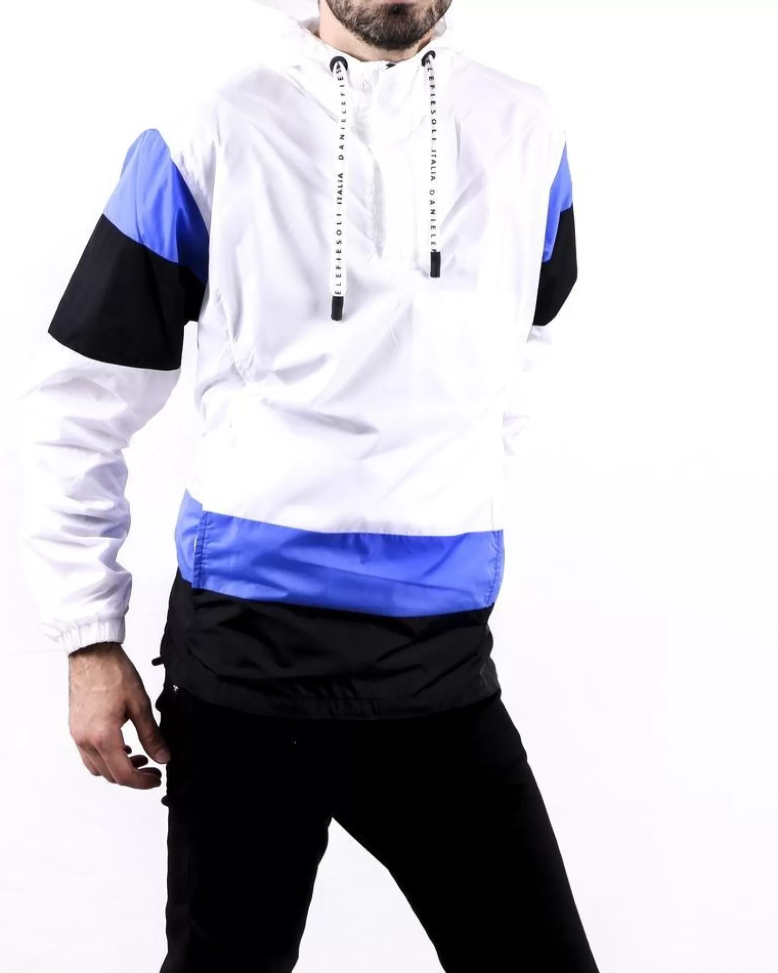 La Piscine Paris Parka tricolore à poche kangourou Fiesoli Blanc Online