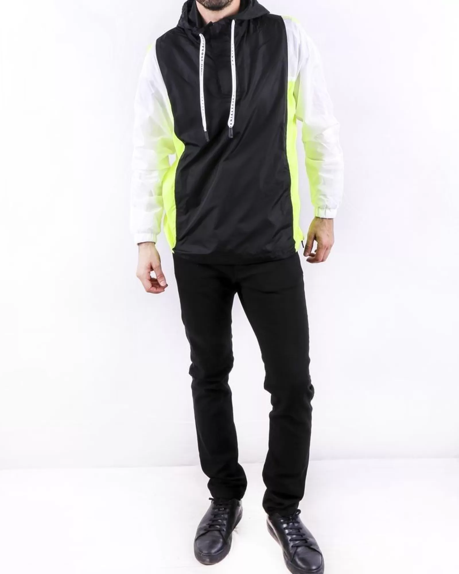 La Piscine Paris Parka tricolore noir à poche kangourou Fiesoli Blanc Best