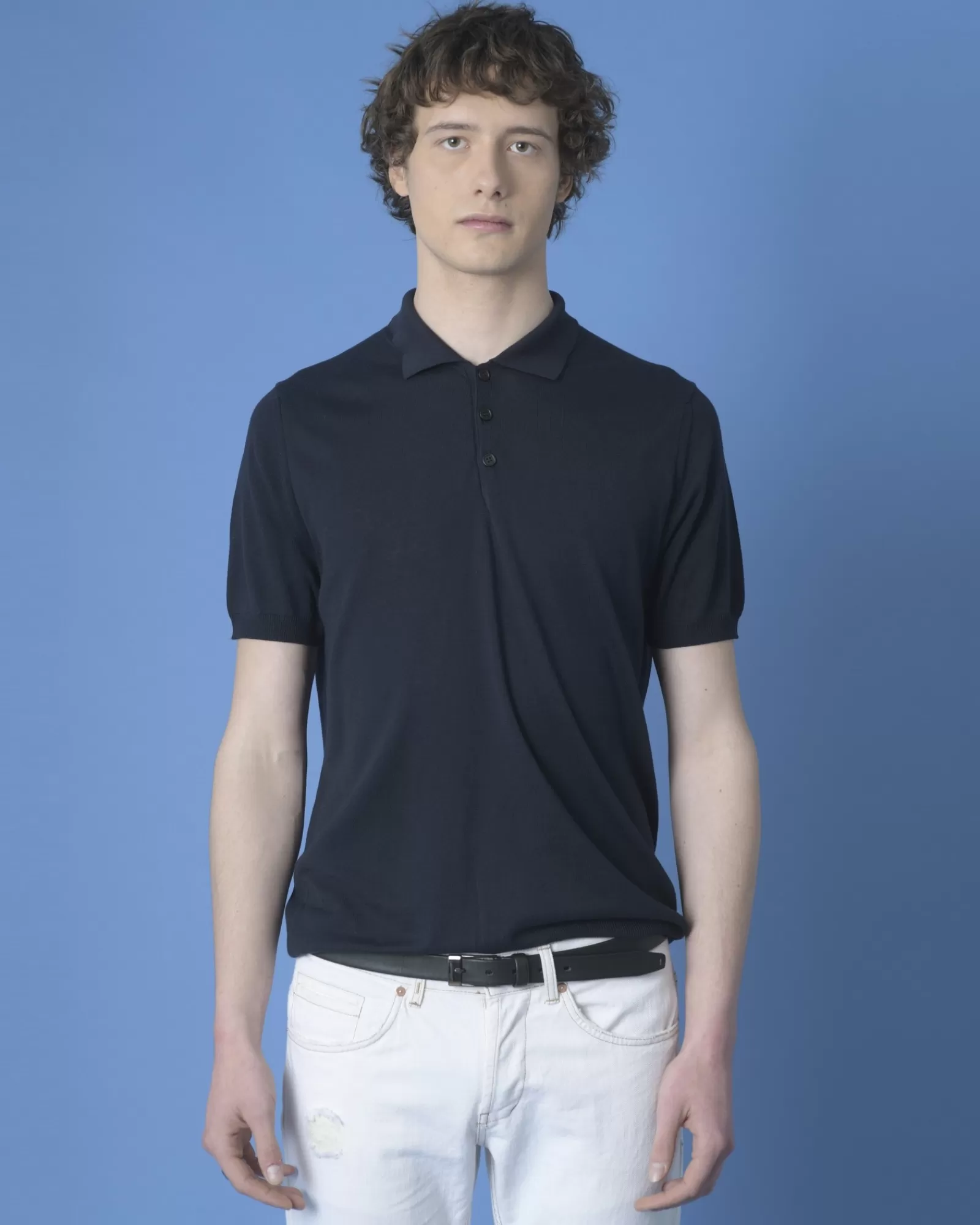 La Piscine Paris Polo Vneck Bleu Discount