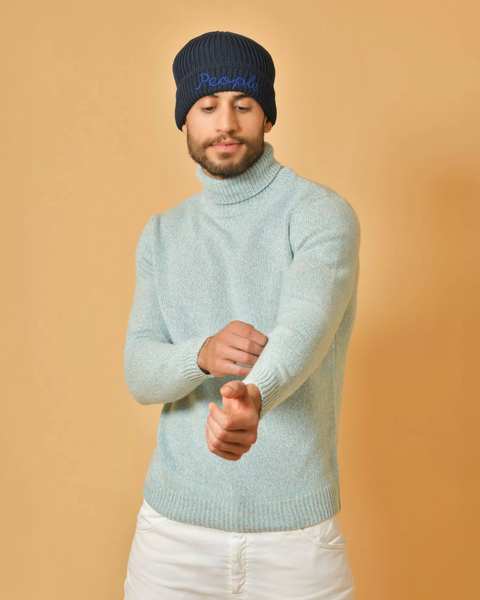 La Piscine Paris Pull clair et blanc en laine mélangée Wool & Co Bleu Cheap