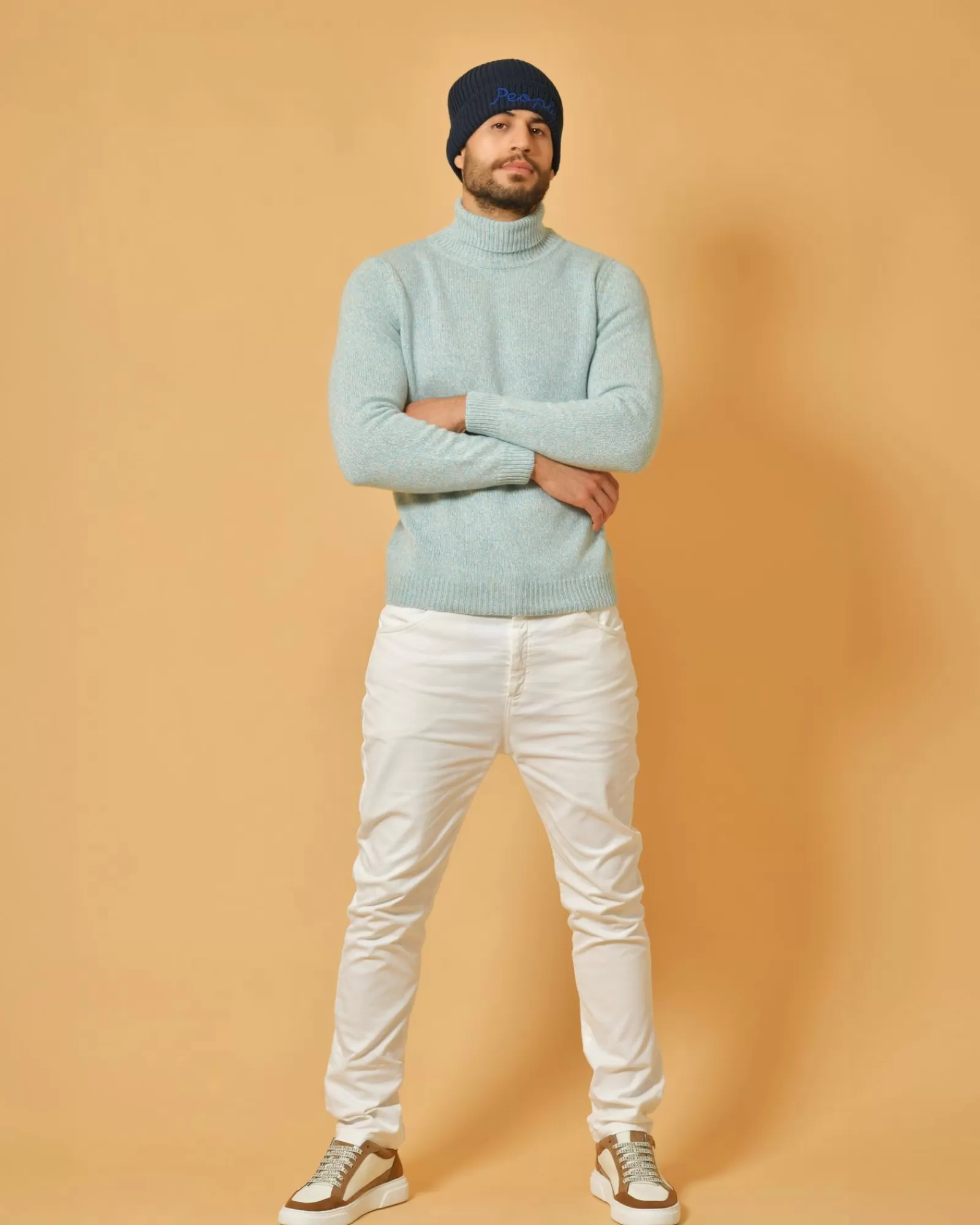 La Piscine Paris Pull clair et blanc en laine mélangée Wool & Co Bleu Cheap