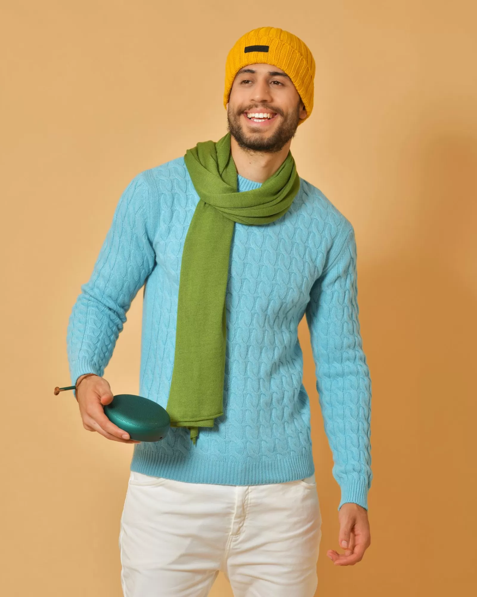 La Piscine Paris Pull en laine mélangée à tricot torsadé Wool & Co Bleu Cheap